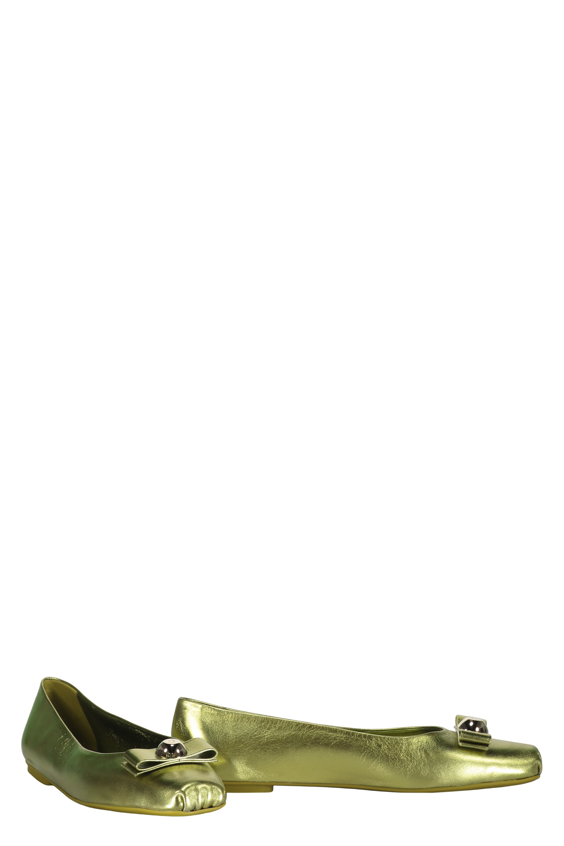 Leather ballet flats with logo