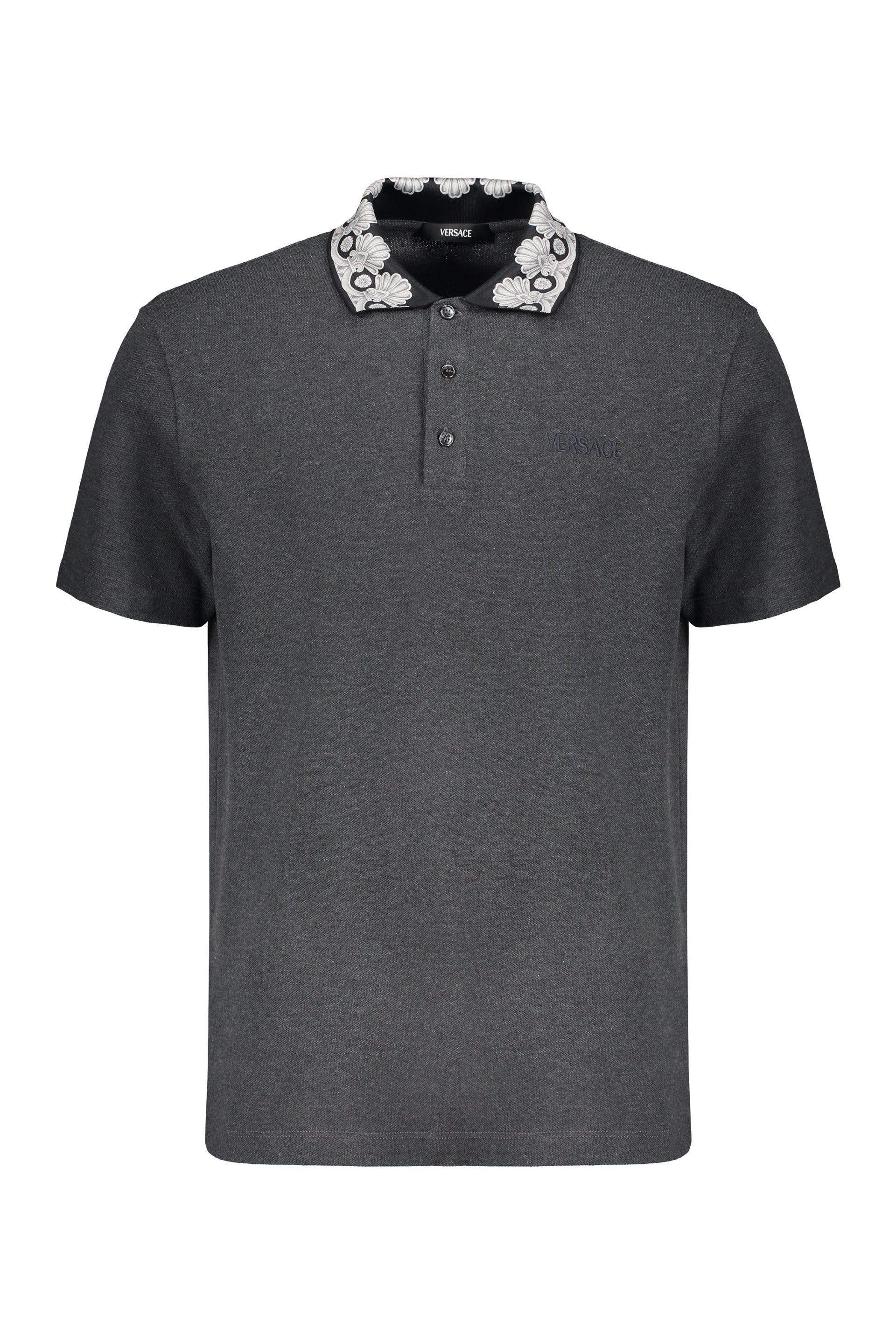 Embroidered cotton polo shirt