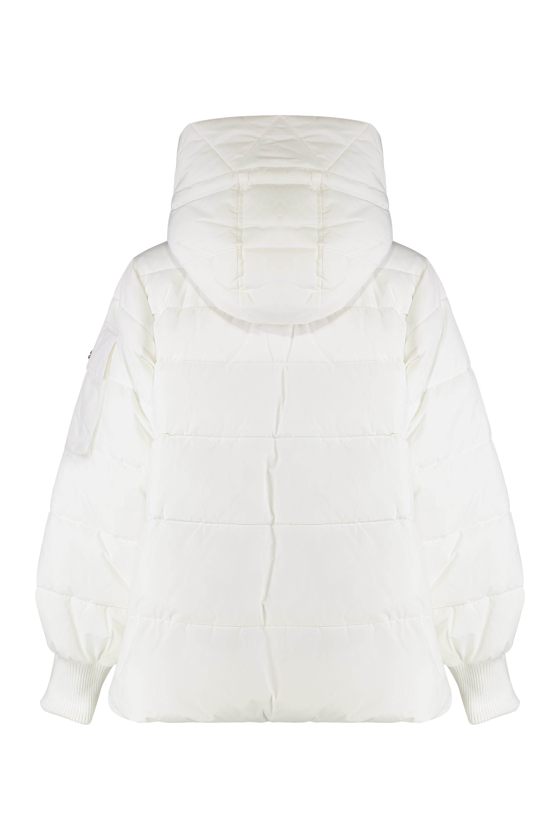 Crusca Hooded short down jacket