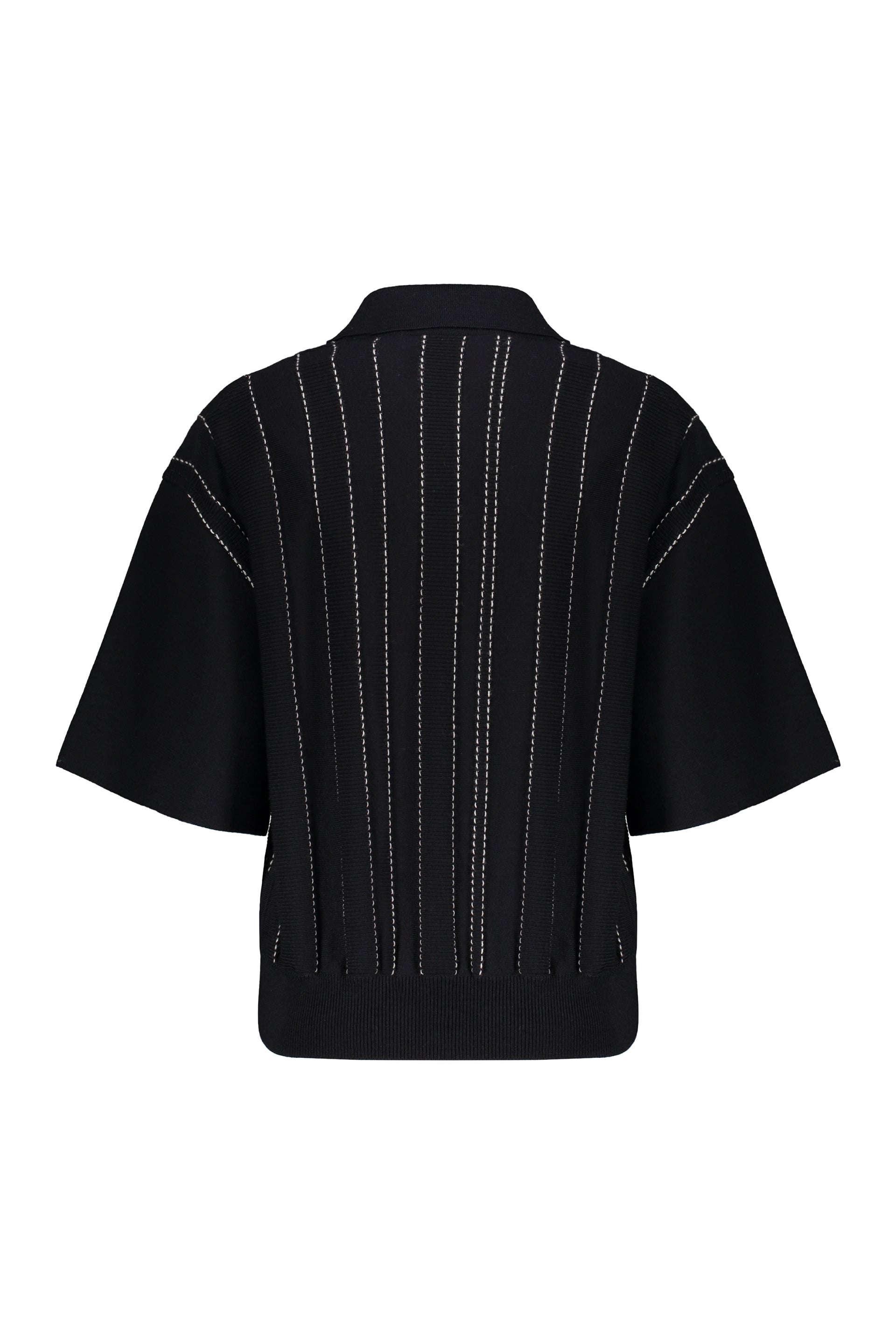 Knitted wool polo shirt