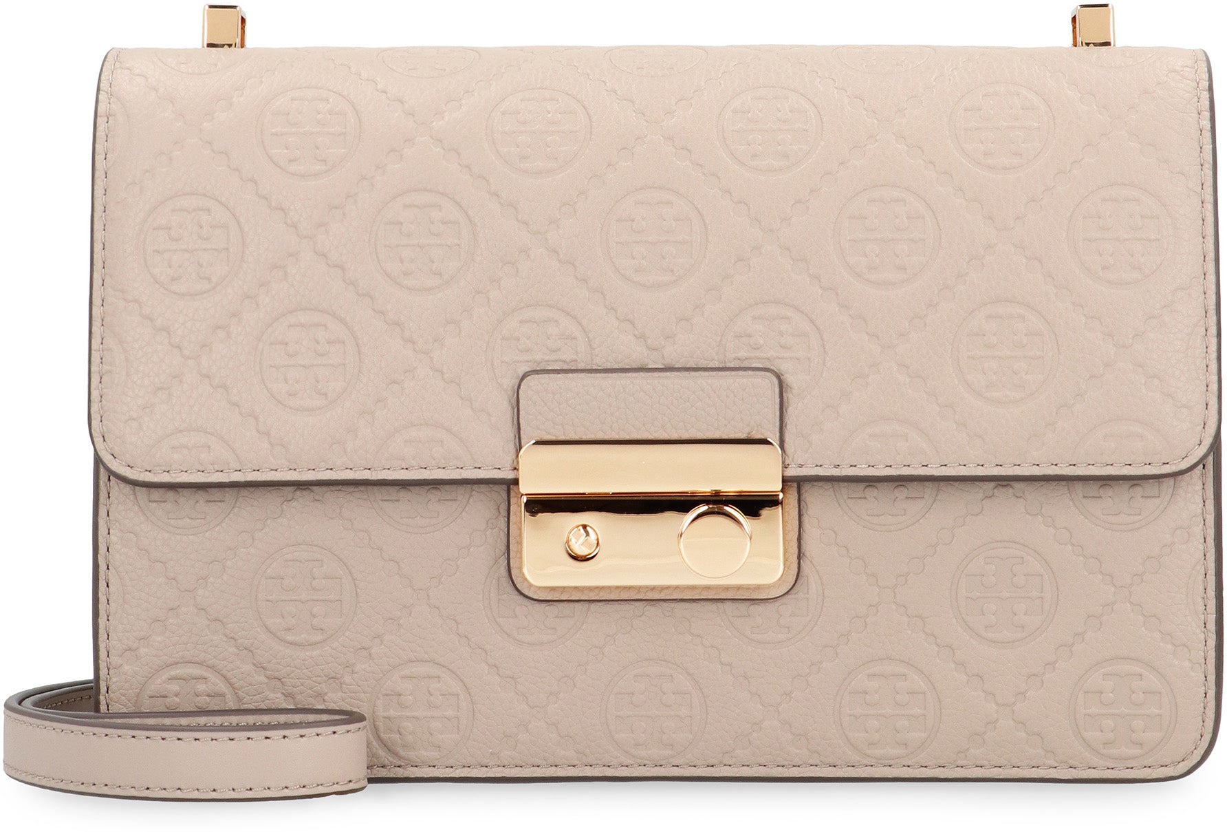 T Monogram leather shoulder bag