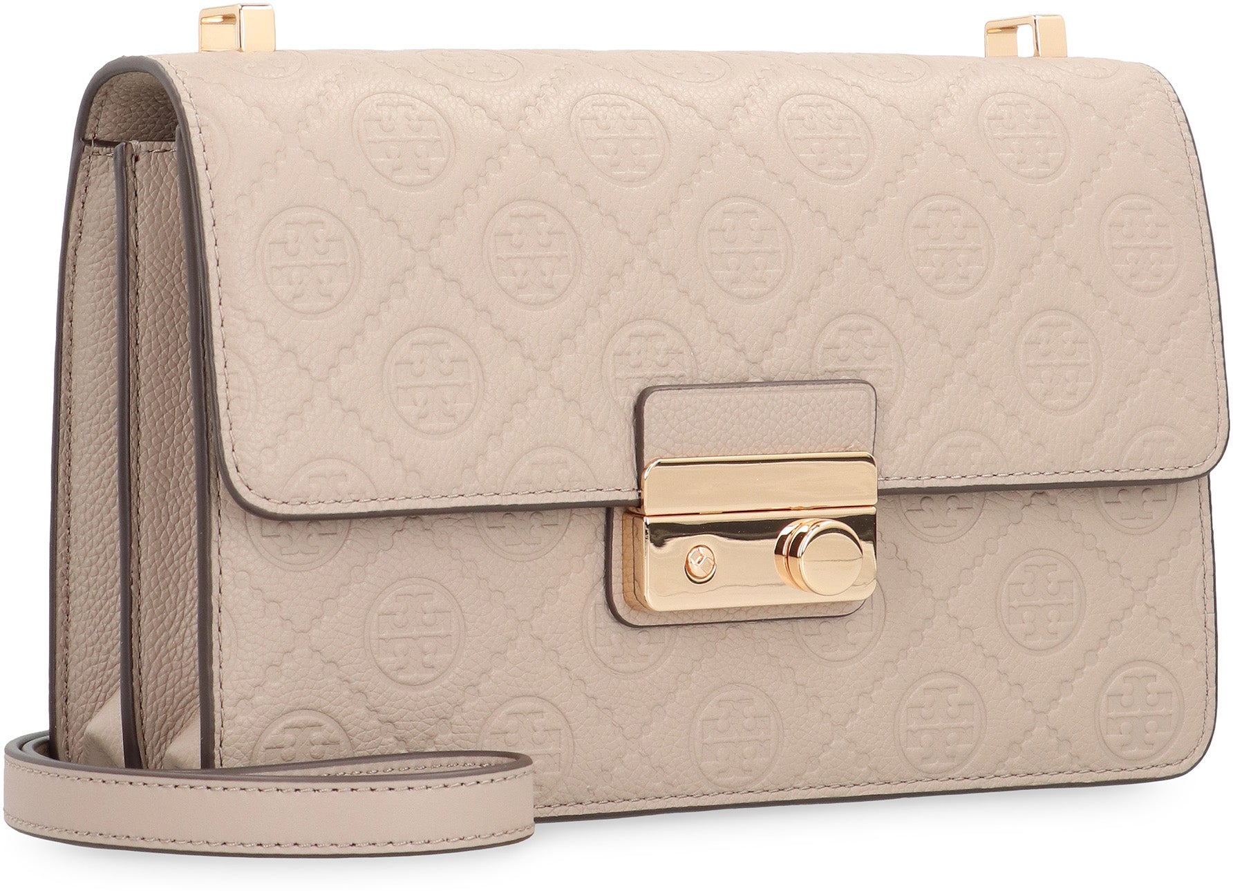 T Monogram leather shoulder bag