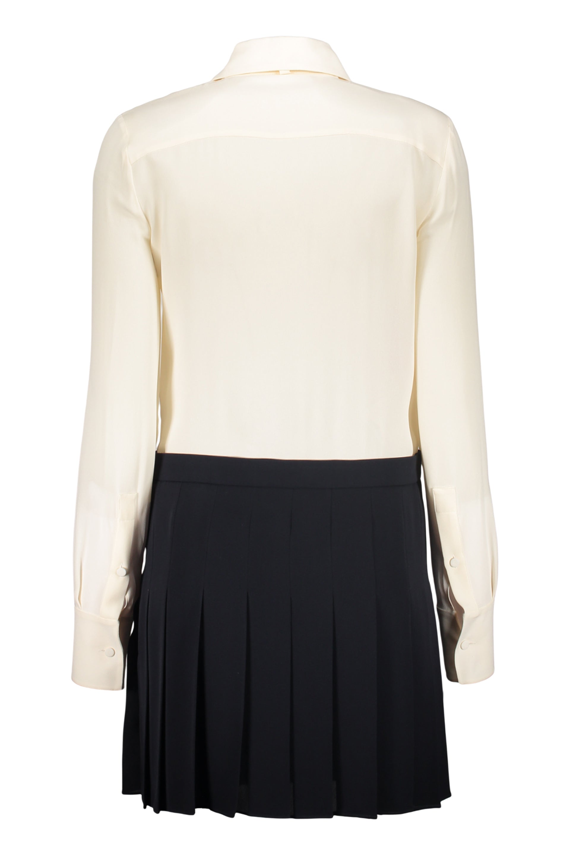 Elegant dress with knot and sophisticated contrast