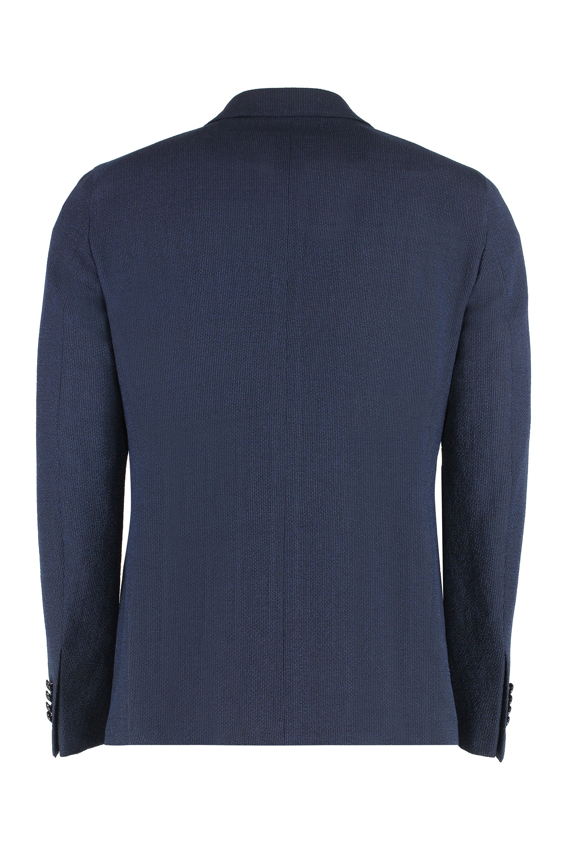 Double-breasted virgin wool blend jacket