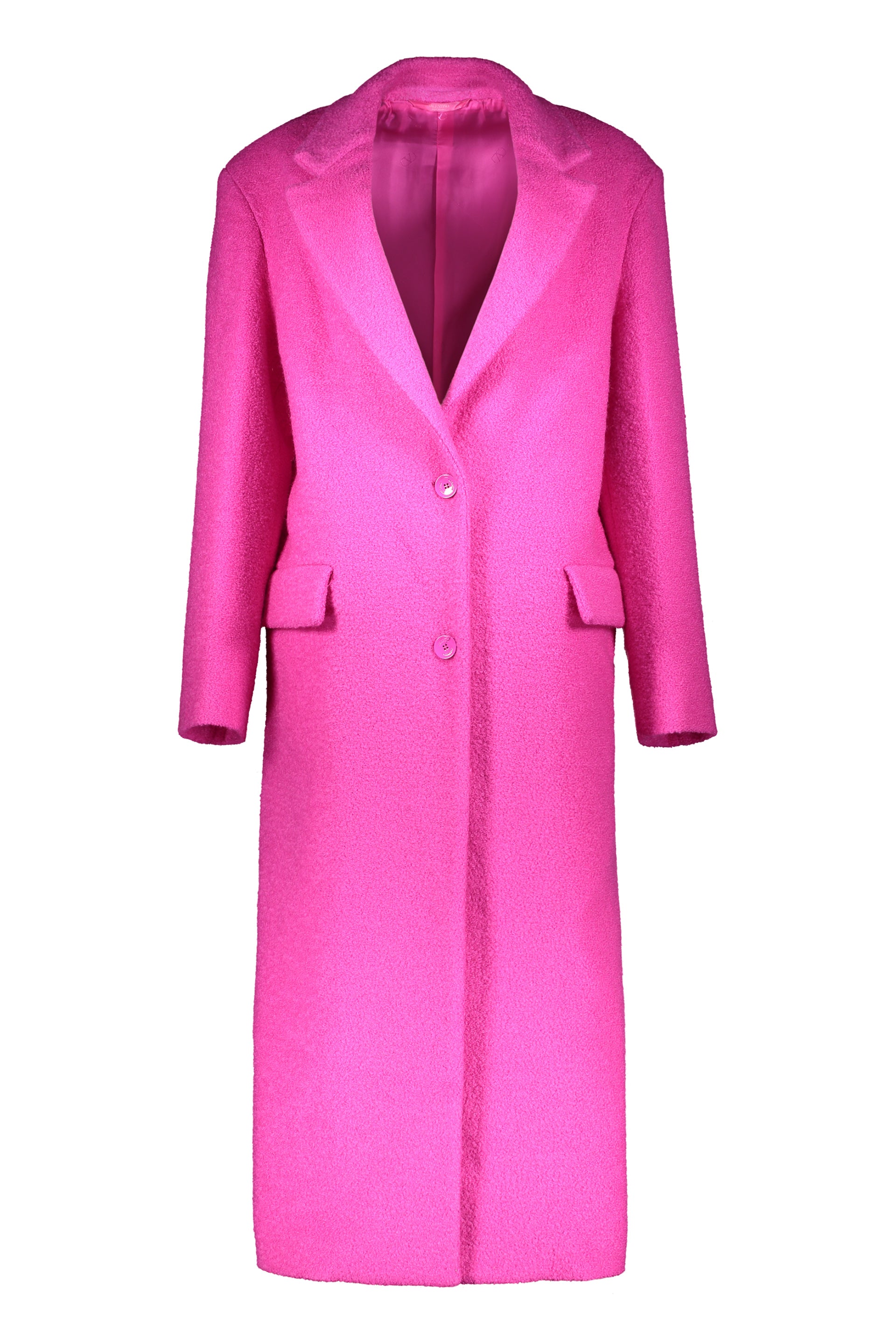 Elegant fuchsia coat with a minimalist cut