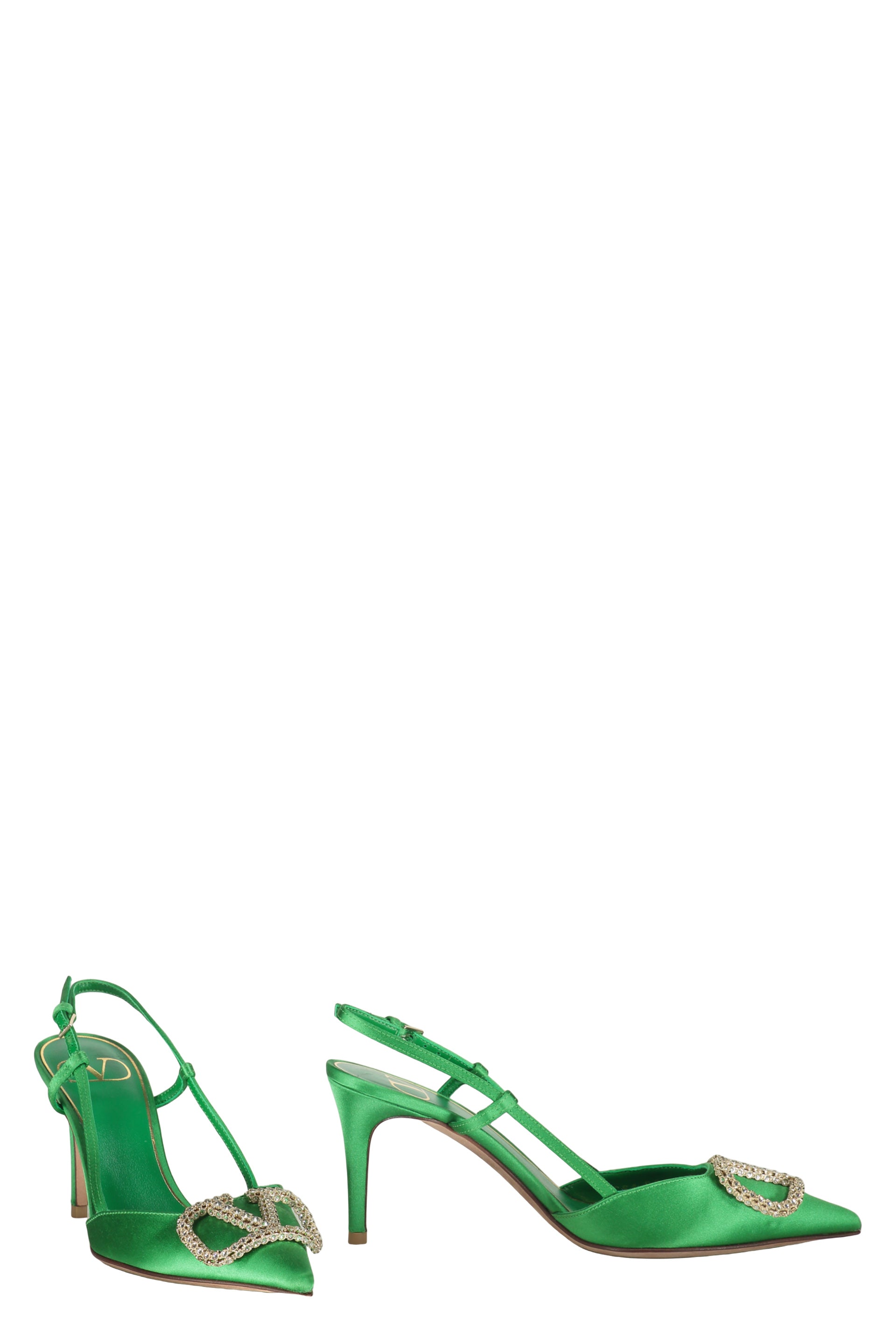 Elegant and refined green heeled shoes