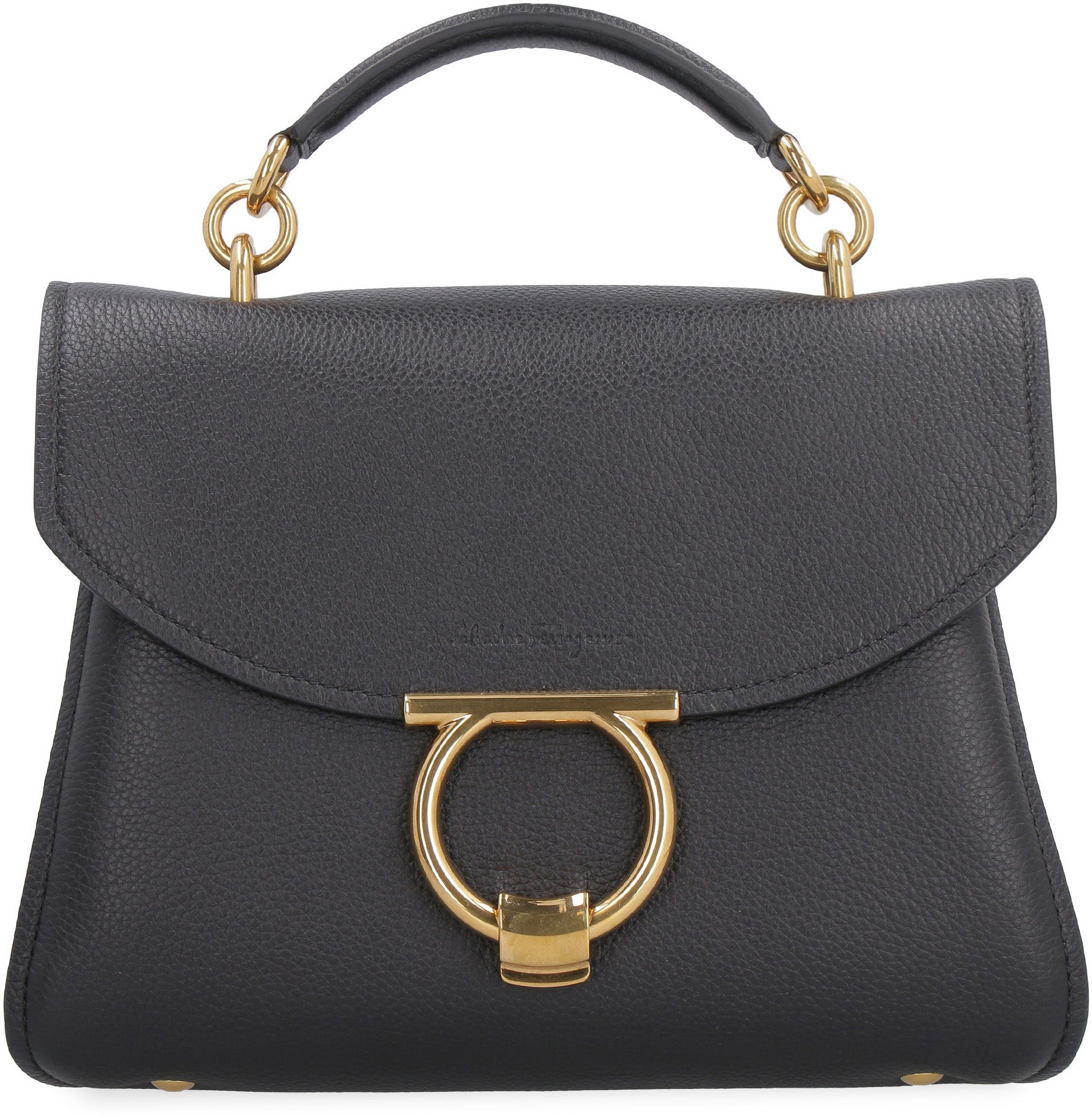 Gancini pebbled leather handbag