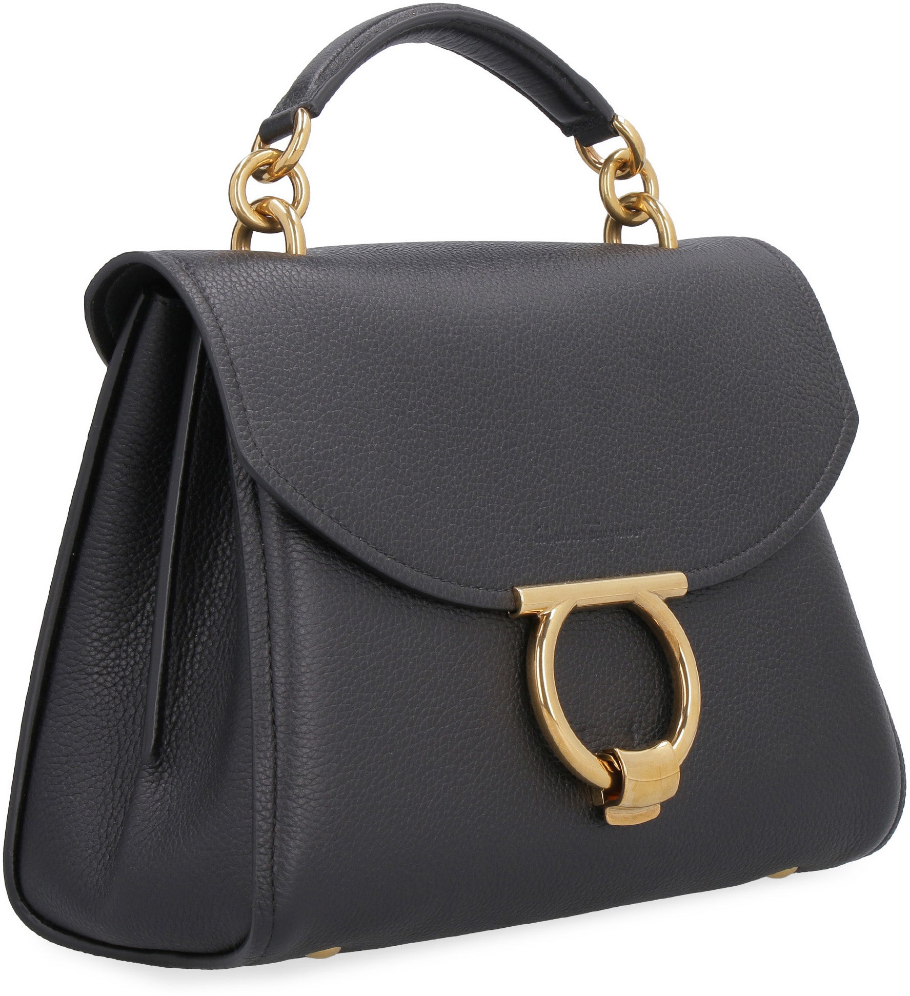 Gancini pebbled leather handbag