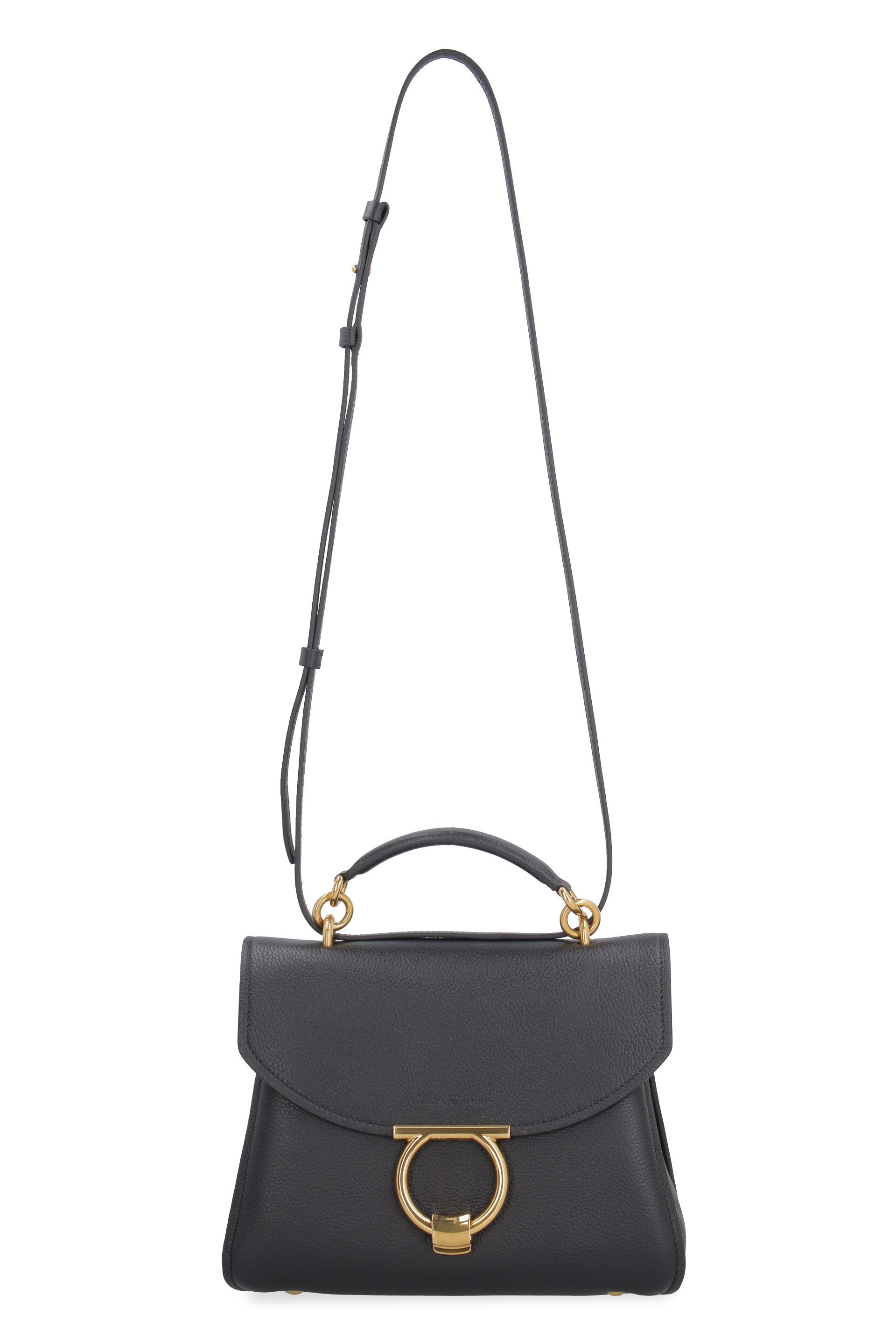 Gancini pebbled leather handbag