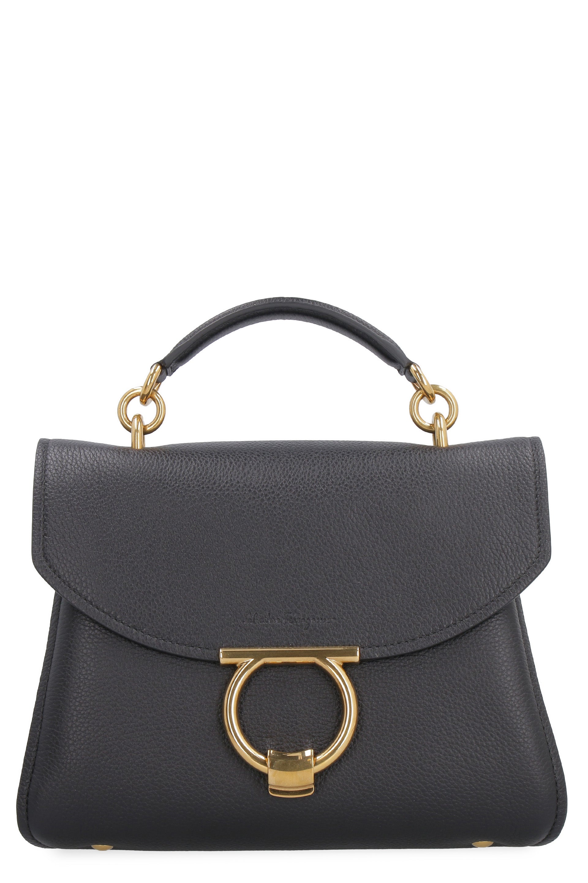 Gancini pebbled leather handbag
