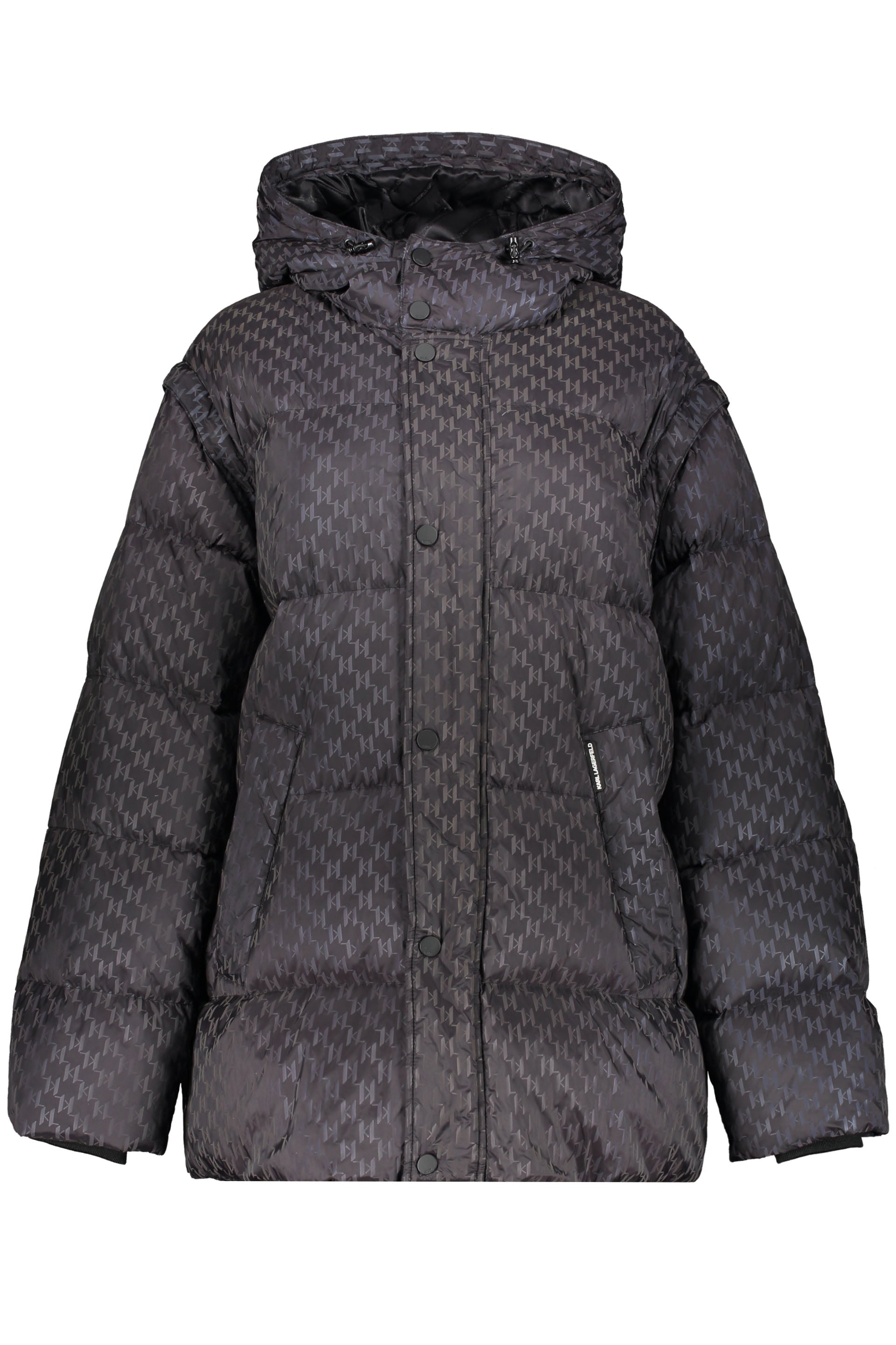 Hooded nylon down jacket