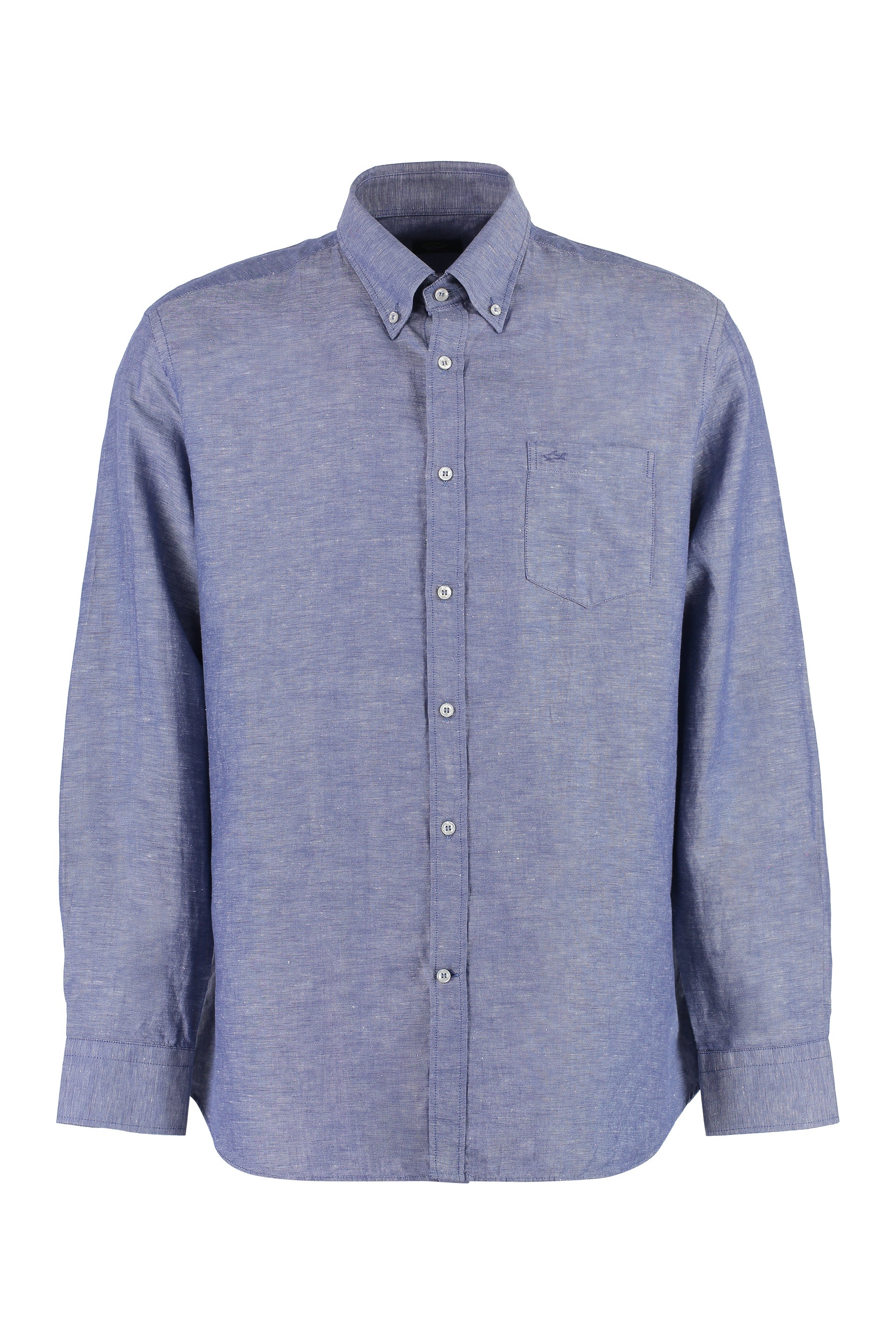 Long sleeve cotton blend shirt