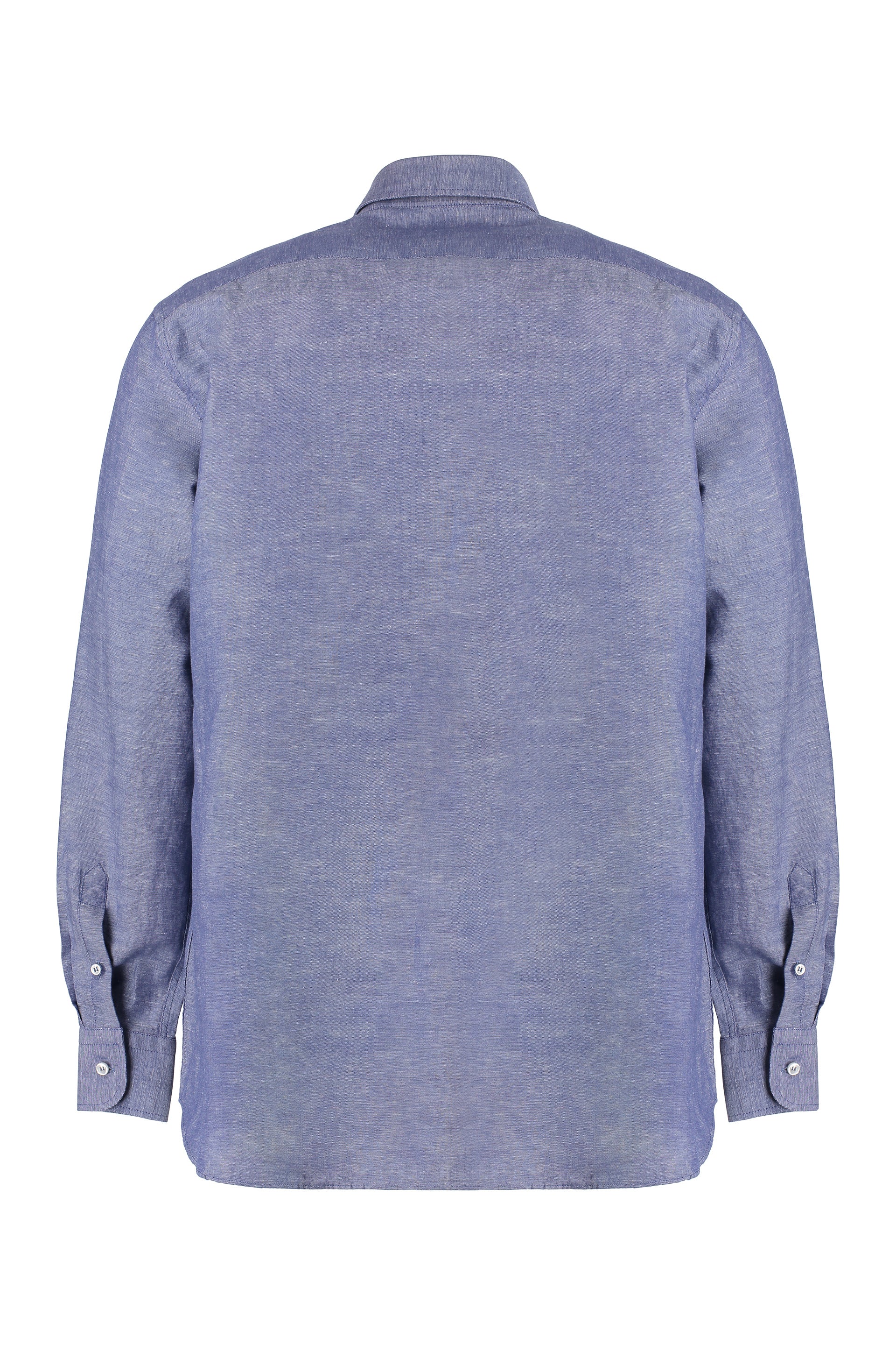 Long sleeve cotton blend shirt