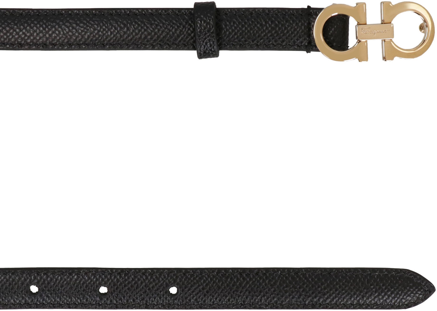 Gancini leather belt