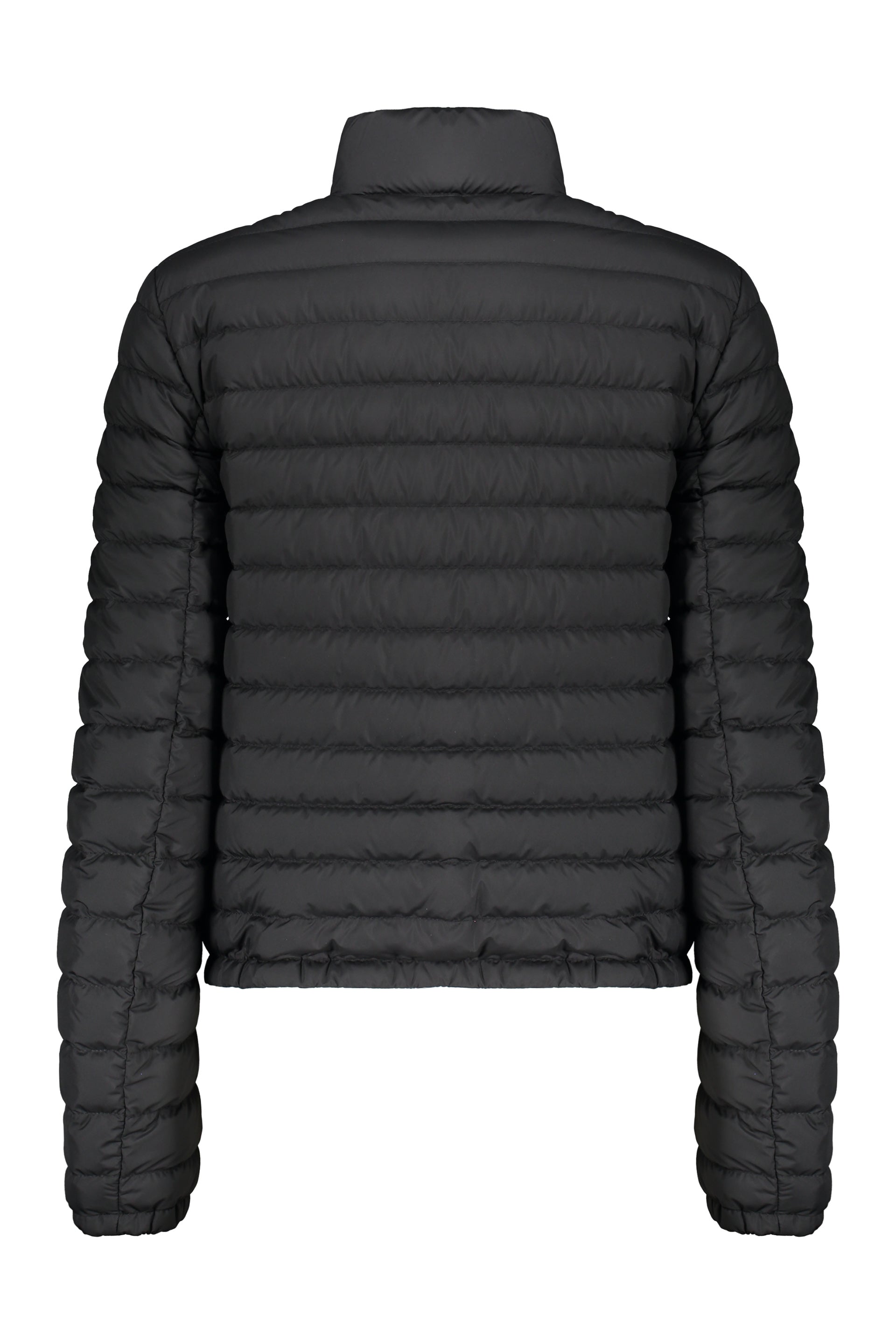 Puffer jacket black with high collar
