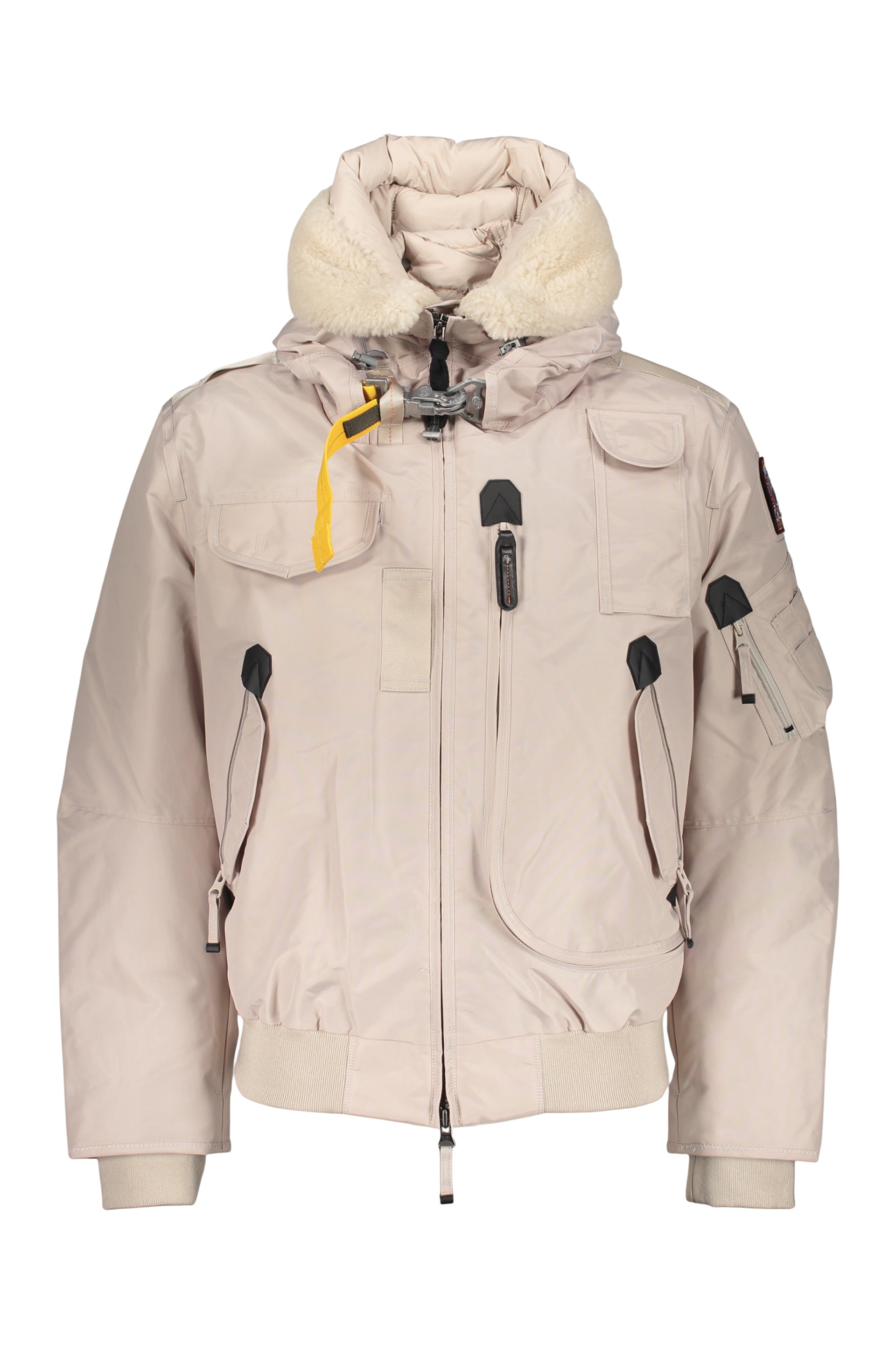 Winter bomber jacket beige with synthetic fur