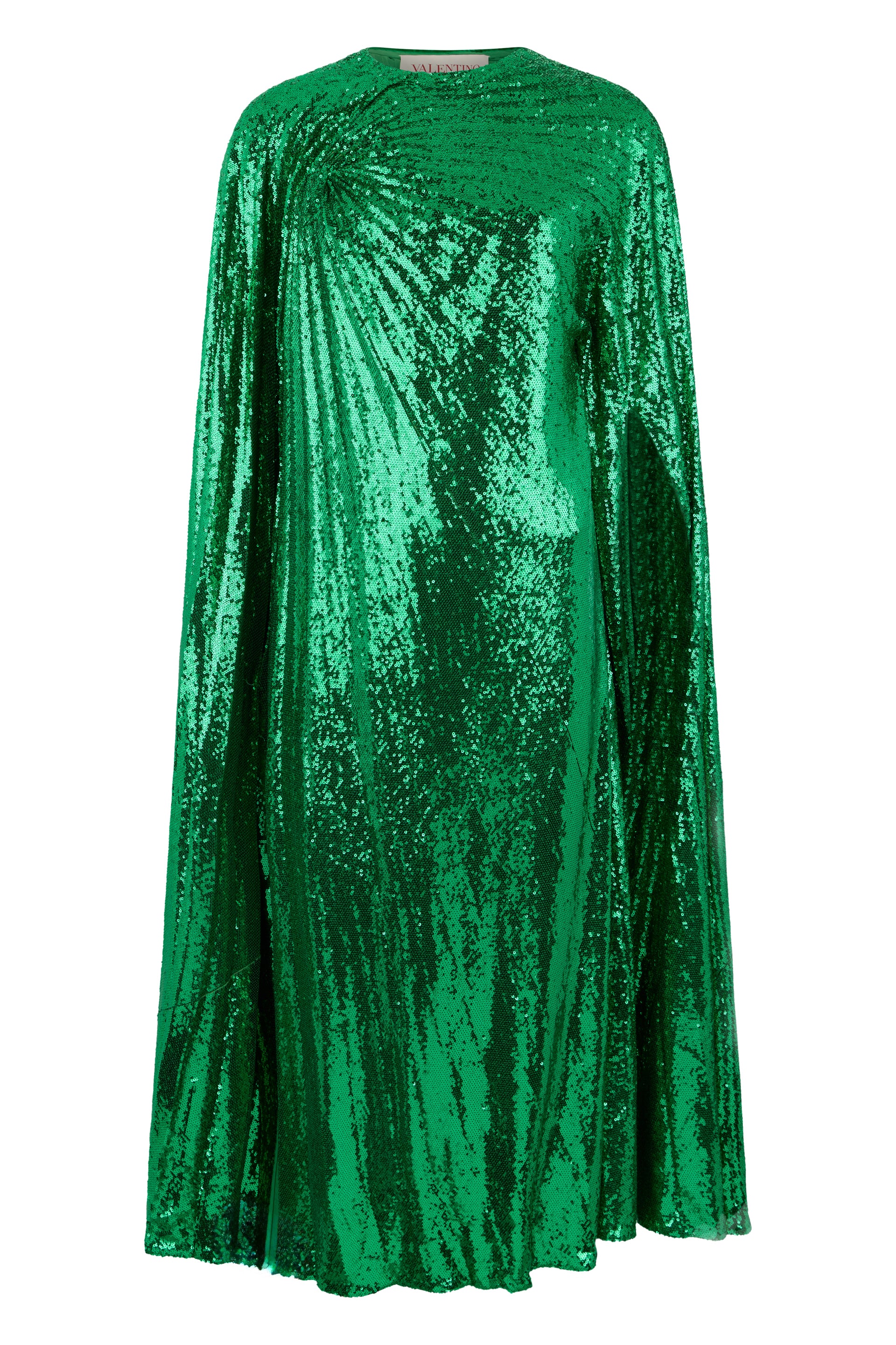 Dressed in a cape with sequins