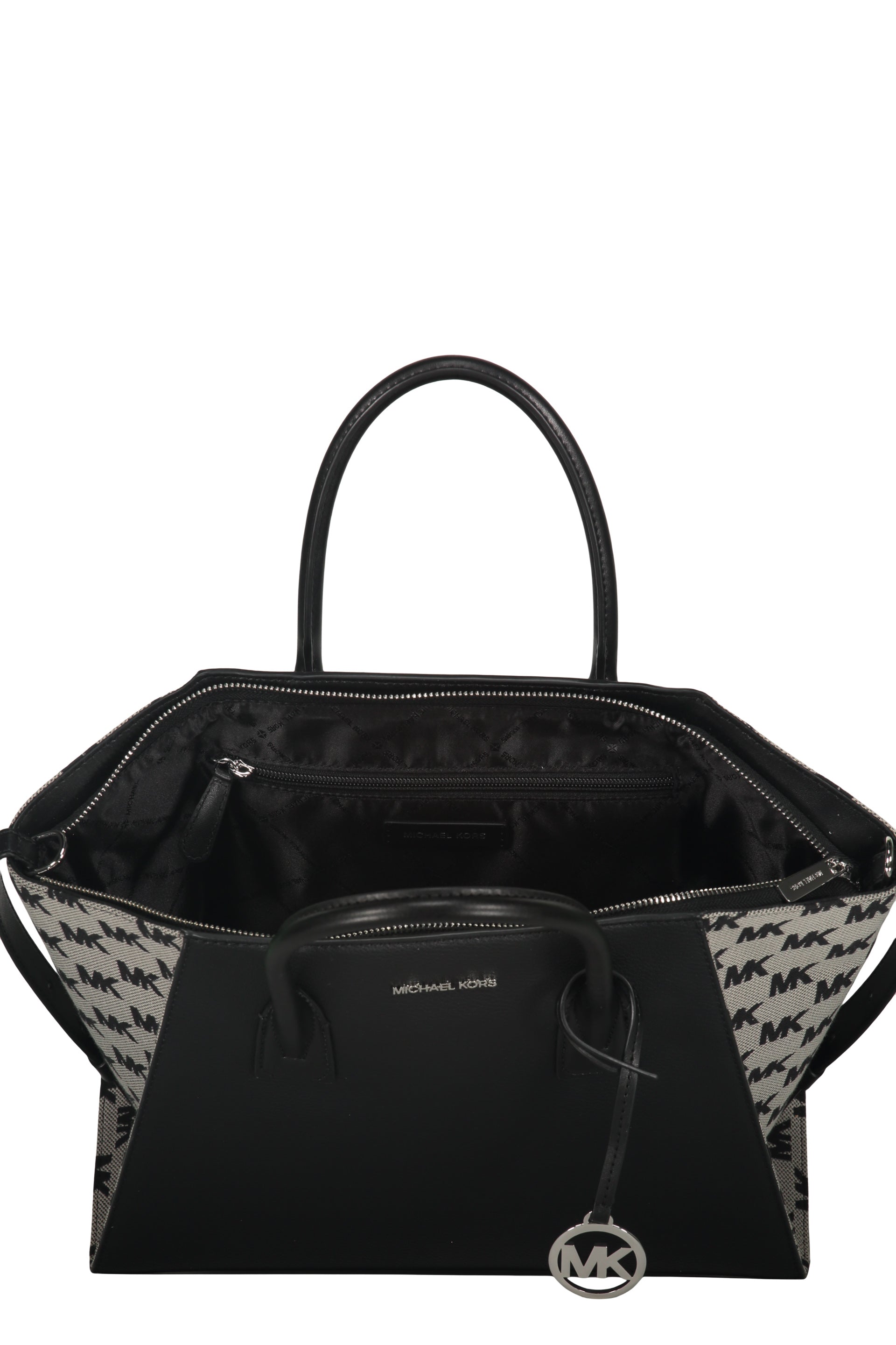 Leather and fabric bag