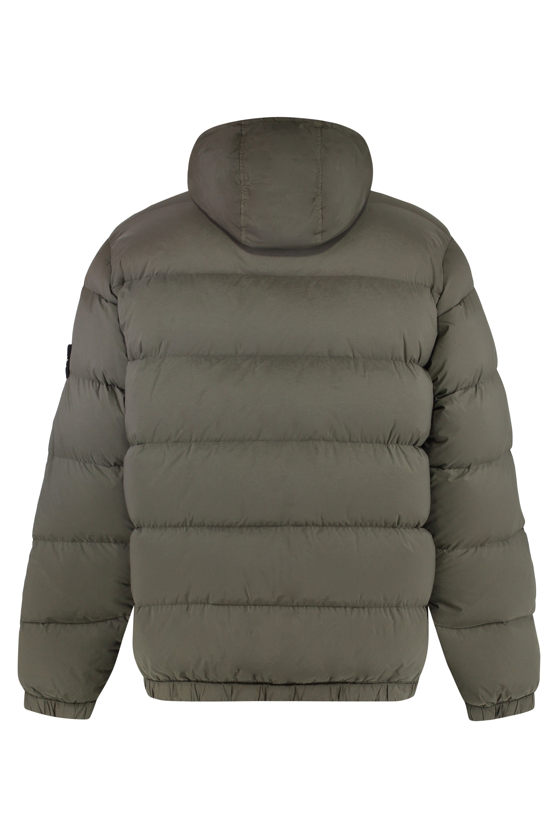 Hooded short down jacket