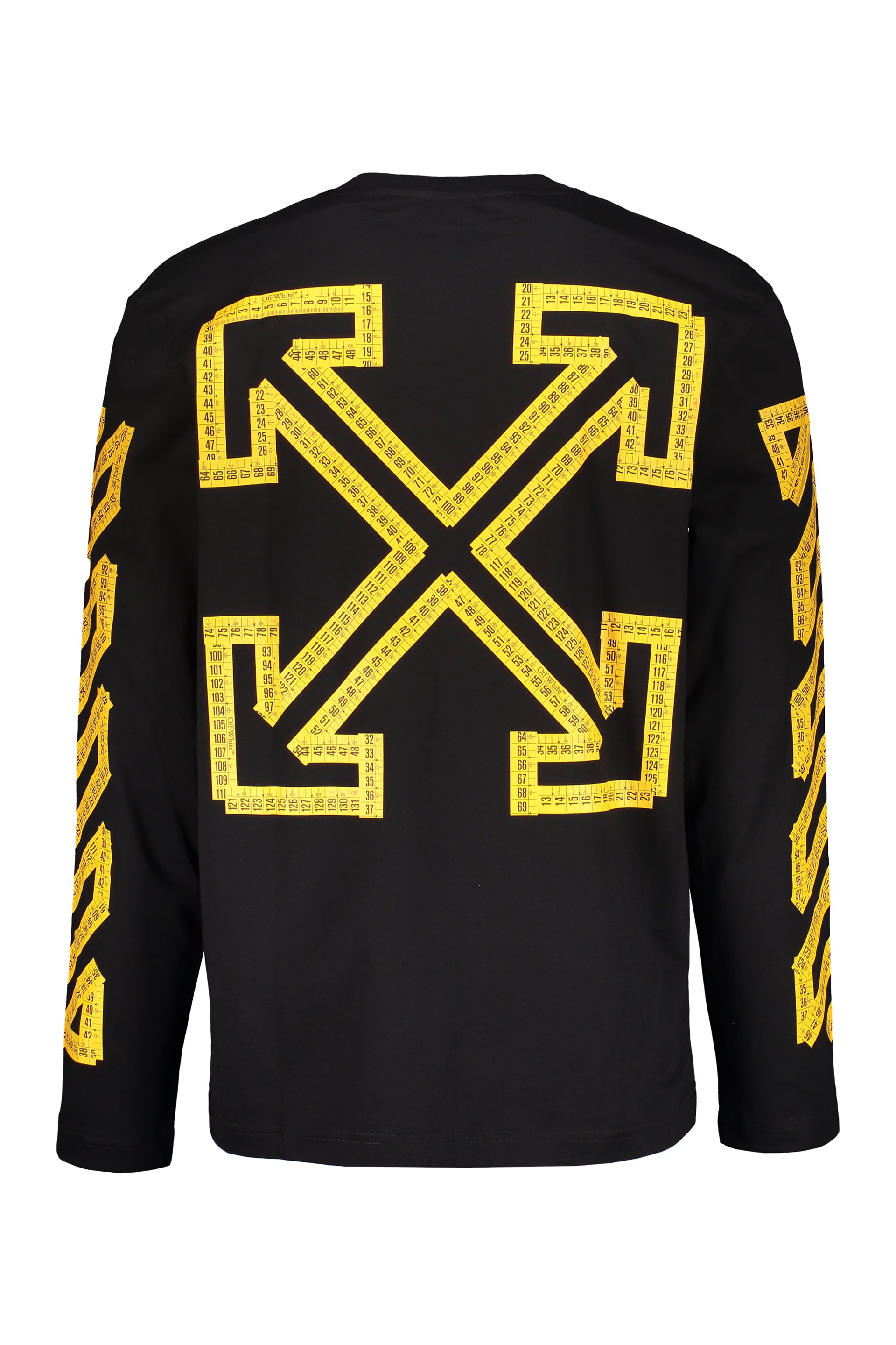 Black long-sleeve t-shirt with yellow logo