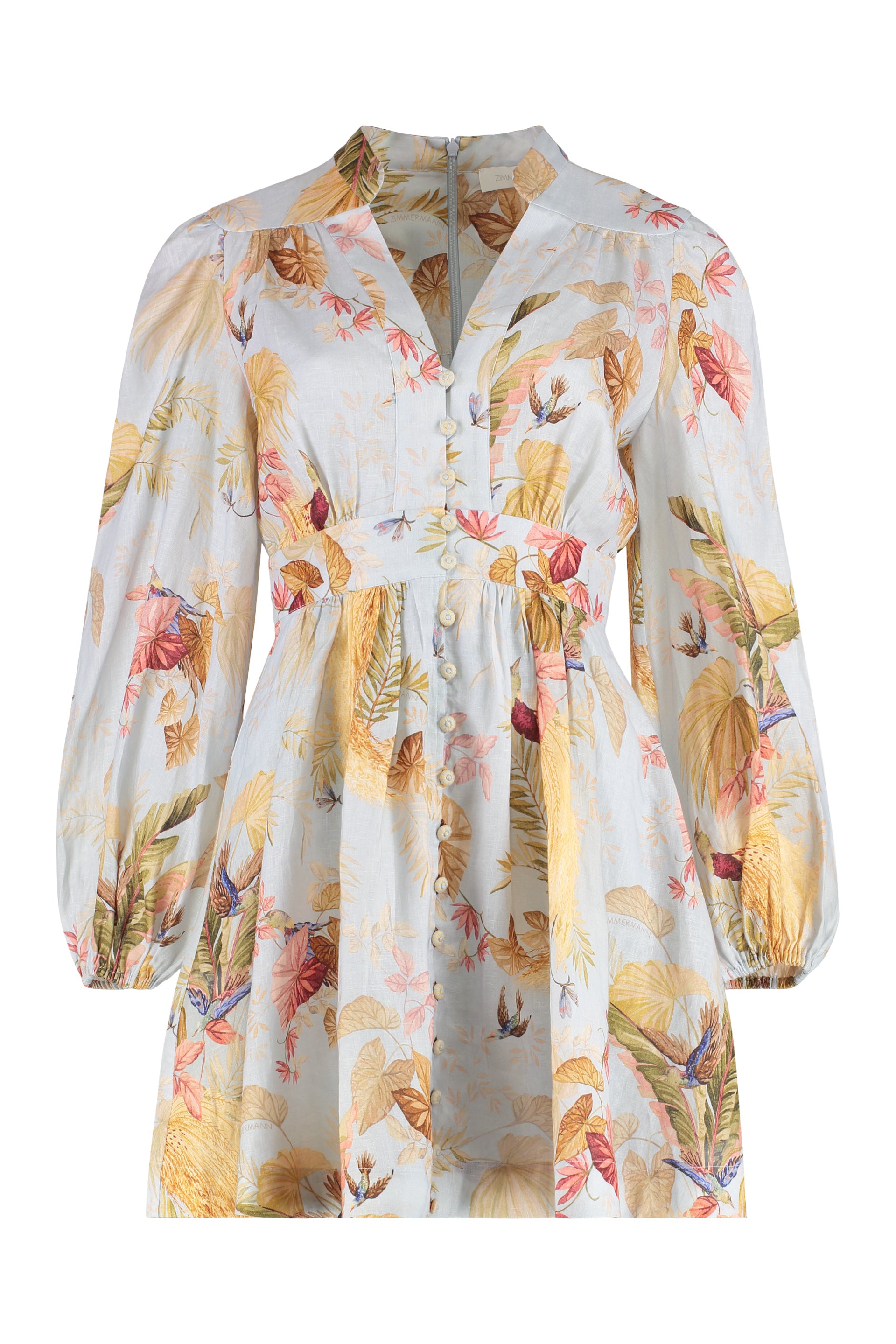 Ascension Plunge Printed linen dress