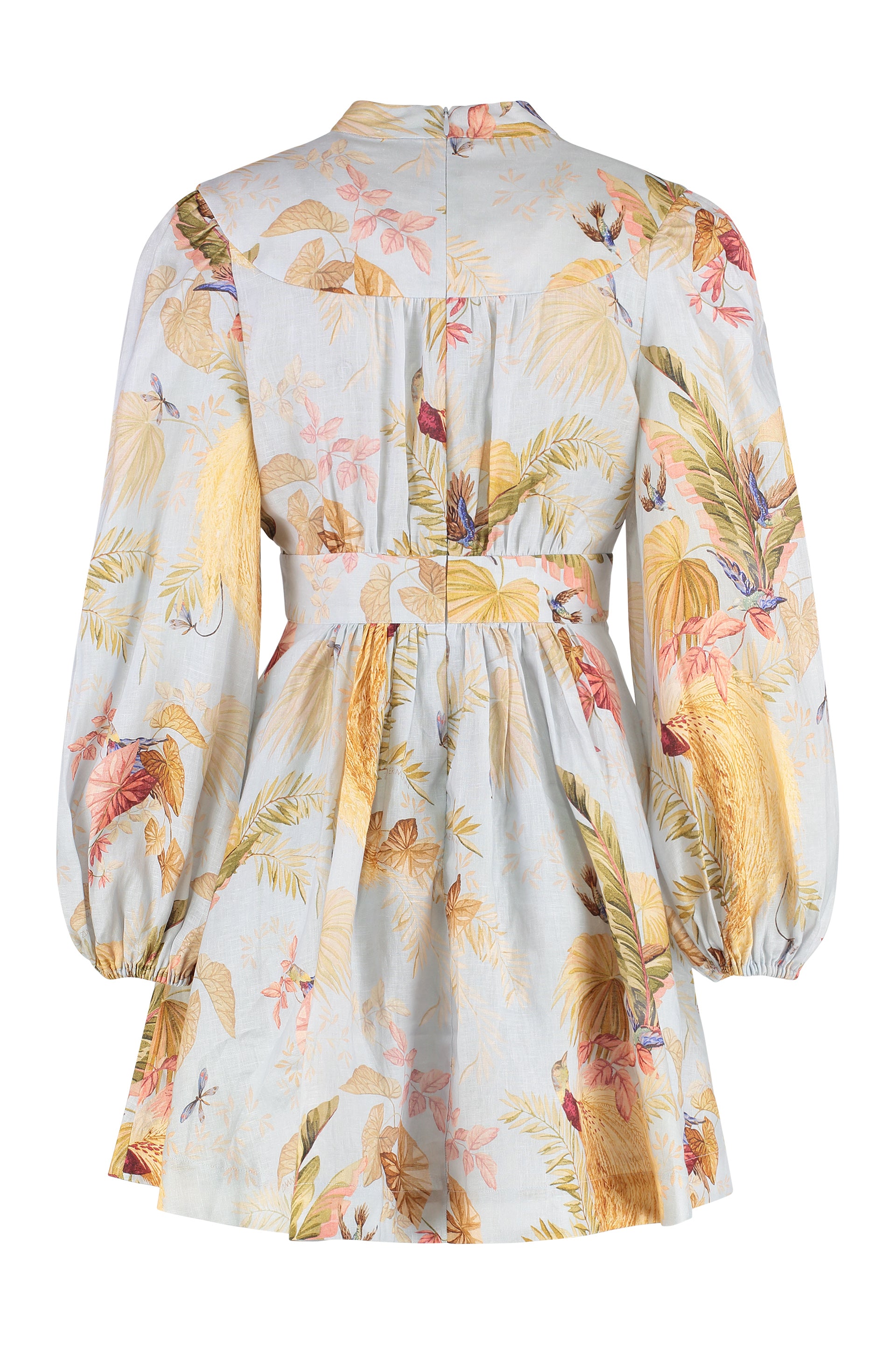 Ascension Plunge Printed linen dress