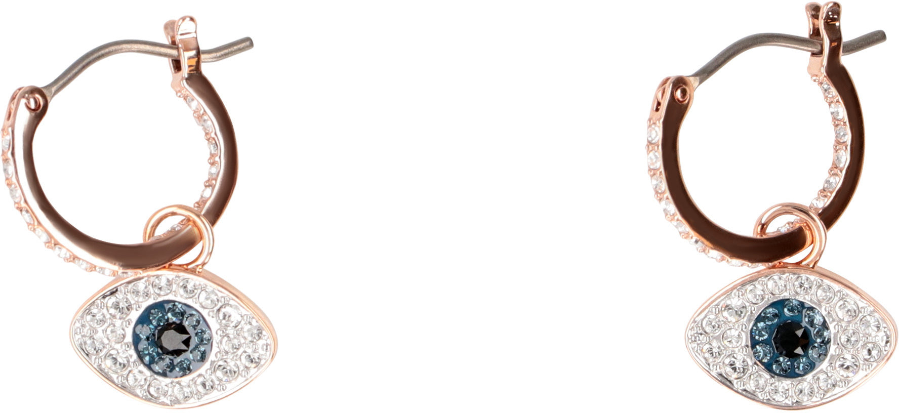 Evil Eye pendant hoop earrings