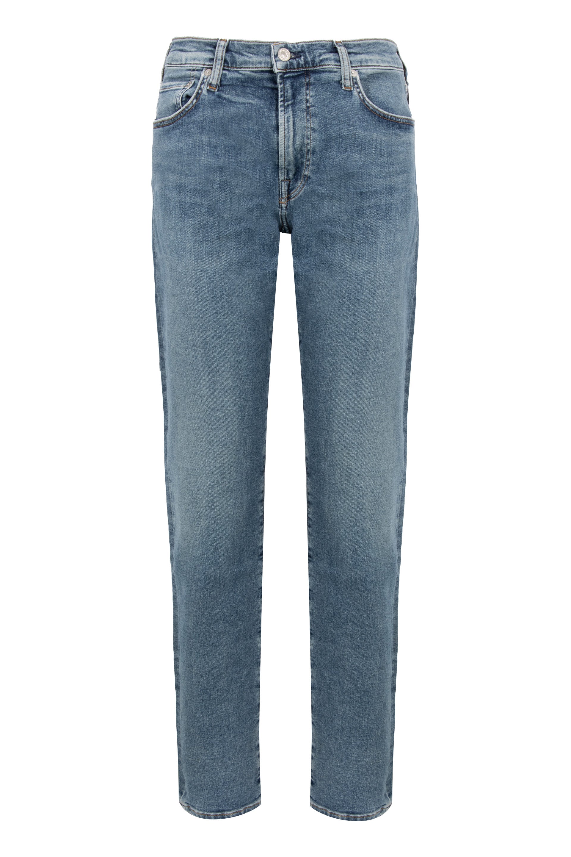 5-pocket straight-leg jeans