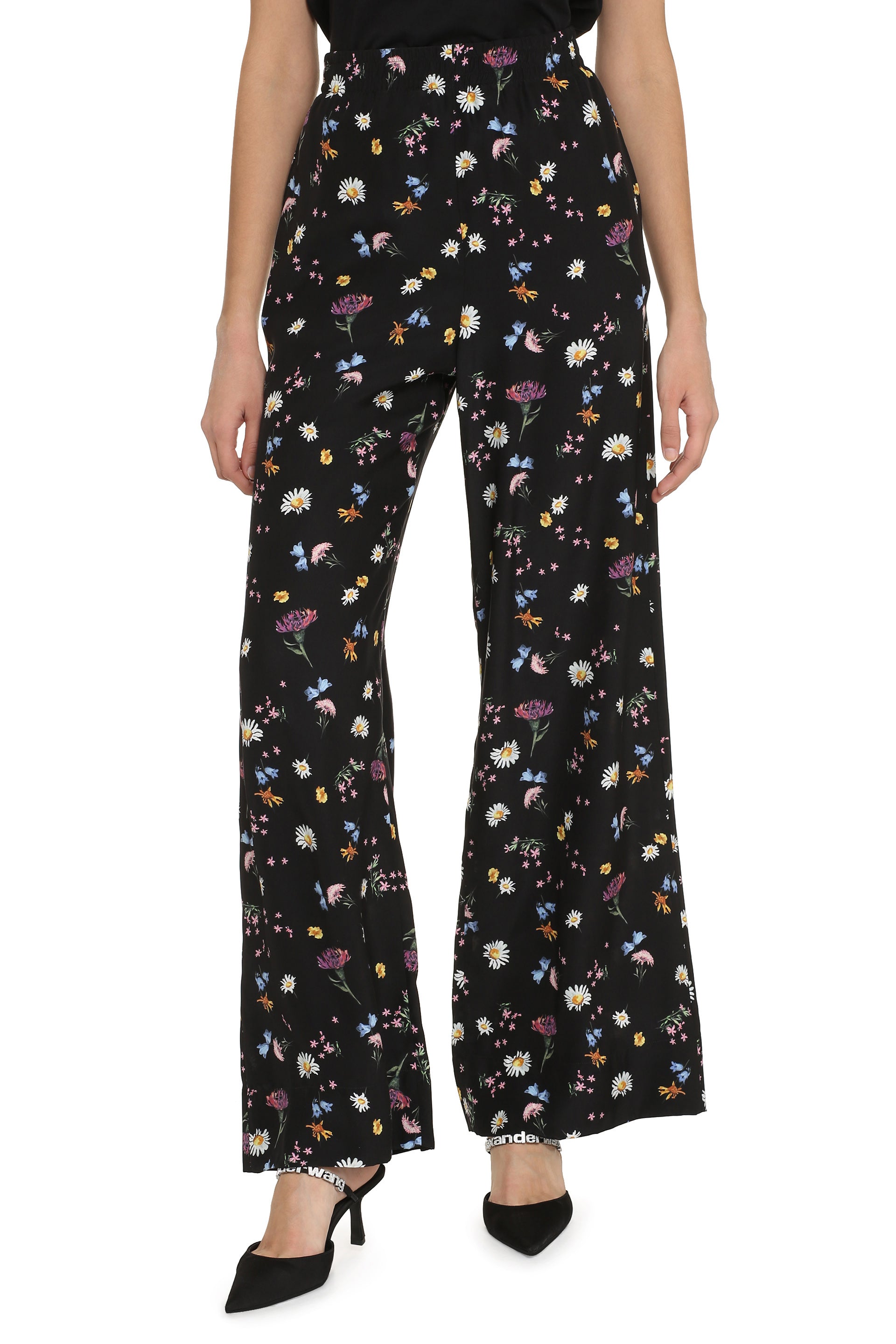 Printed silk pants