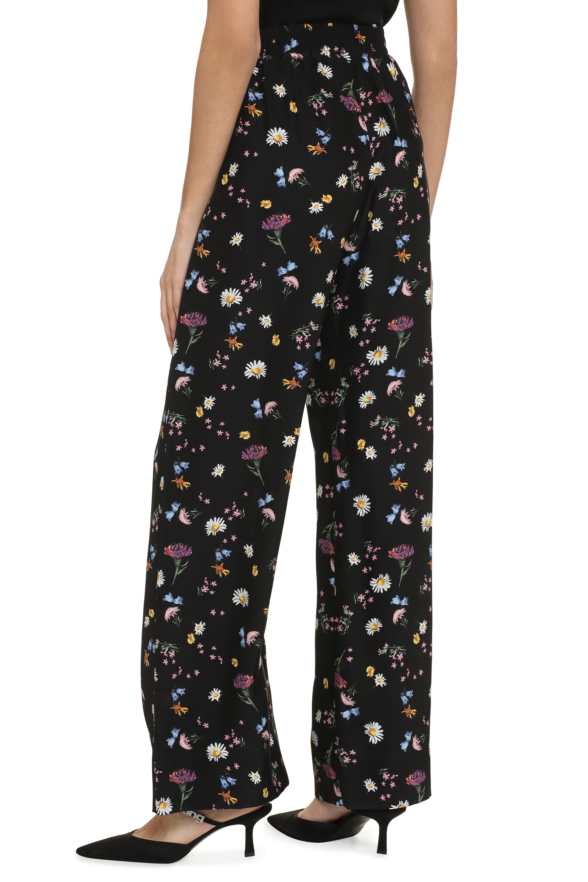 Printed silk pants