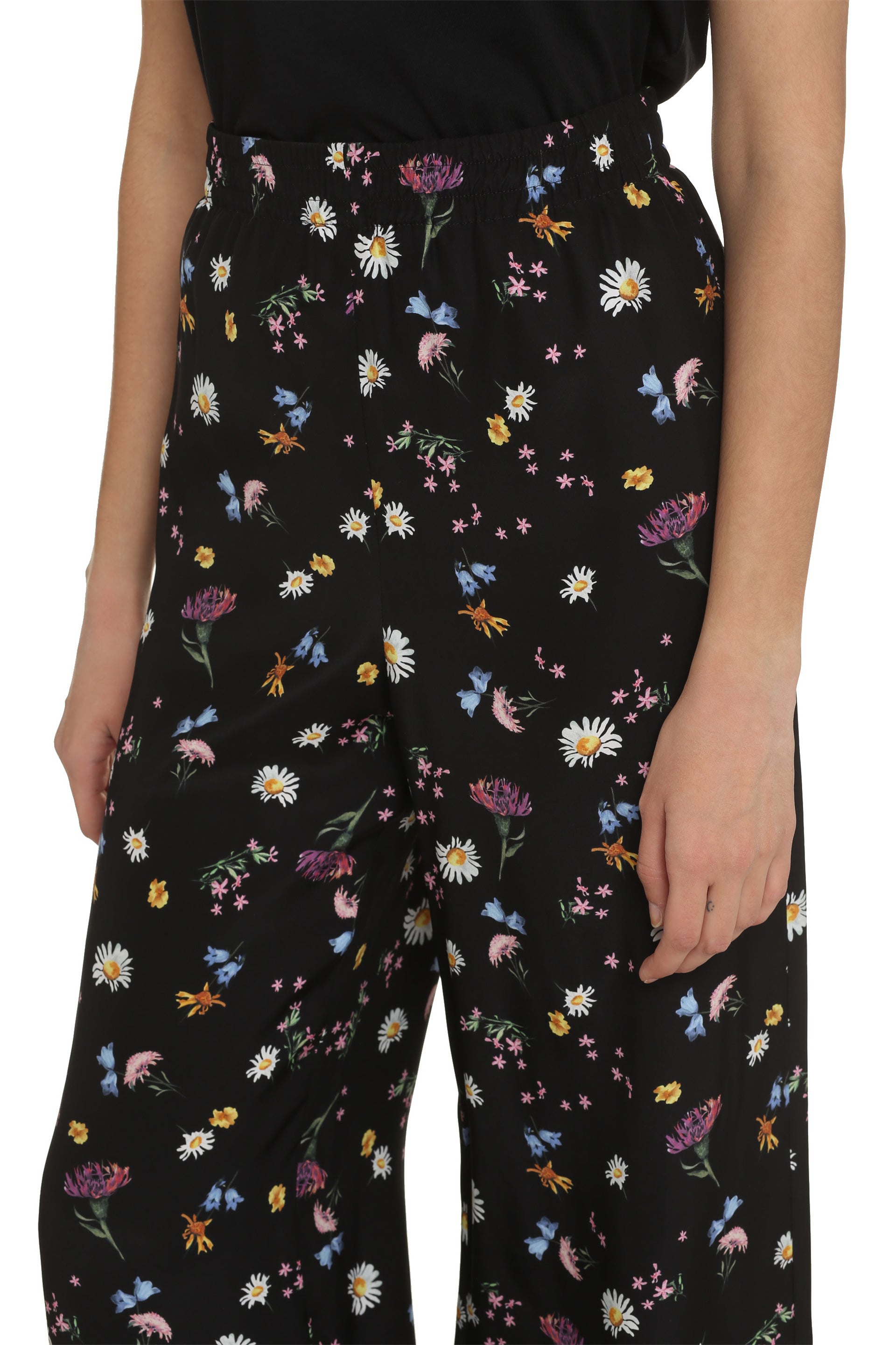 Printed silk pants