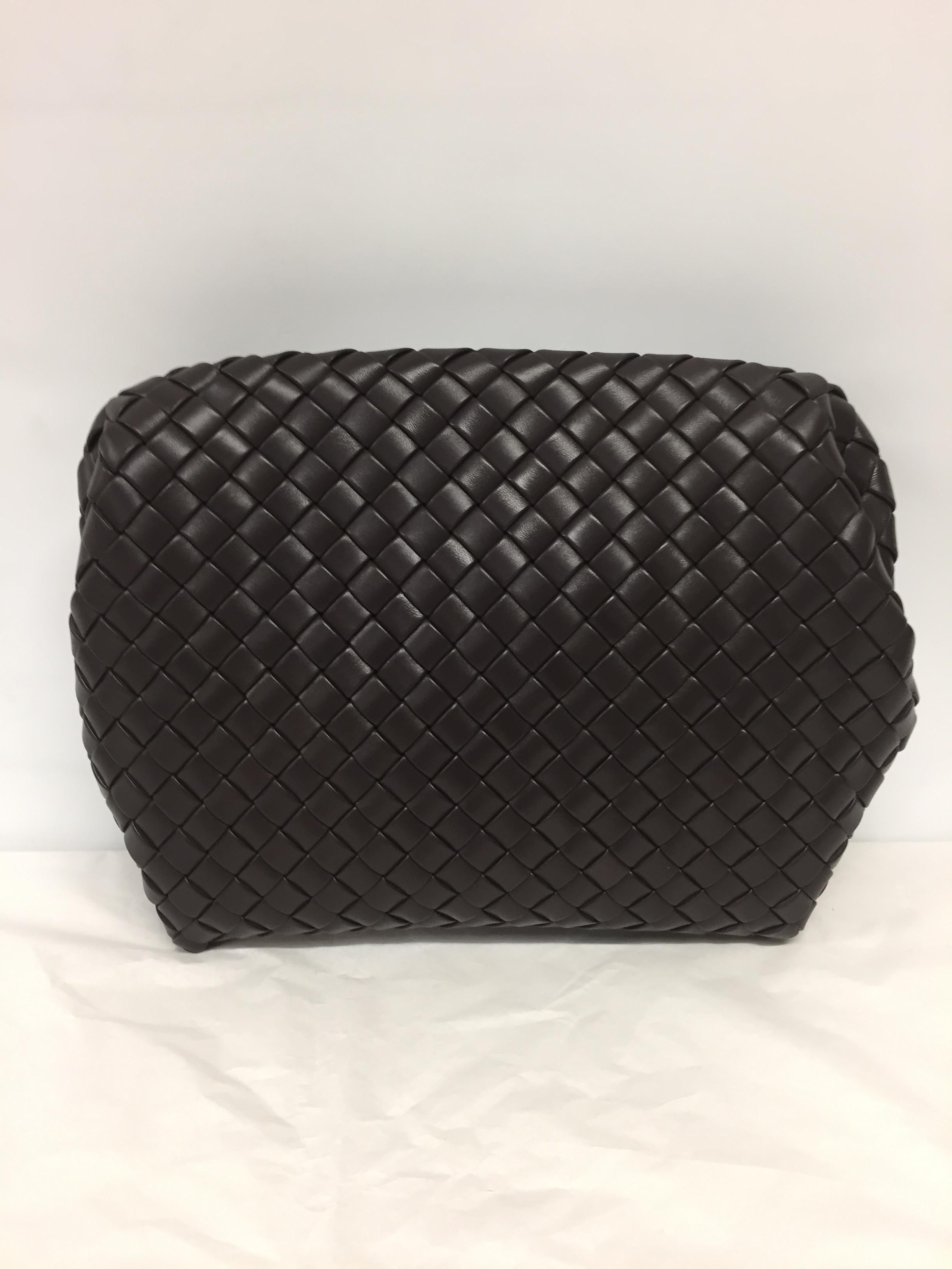 Padded Intrecciato leather briefcase