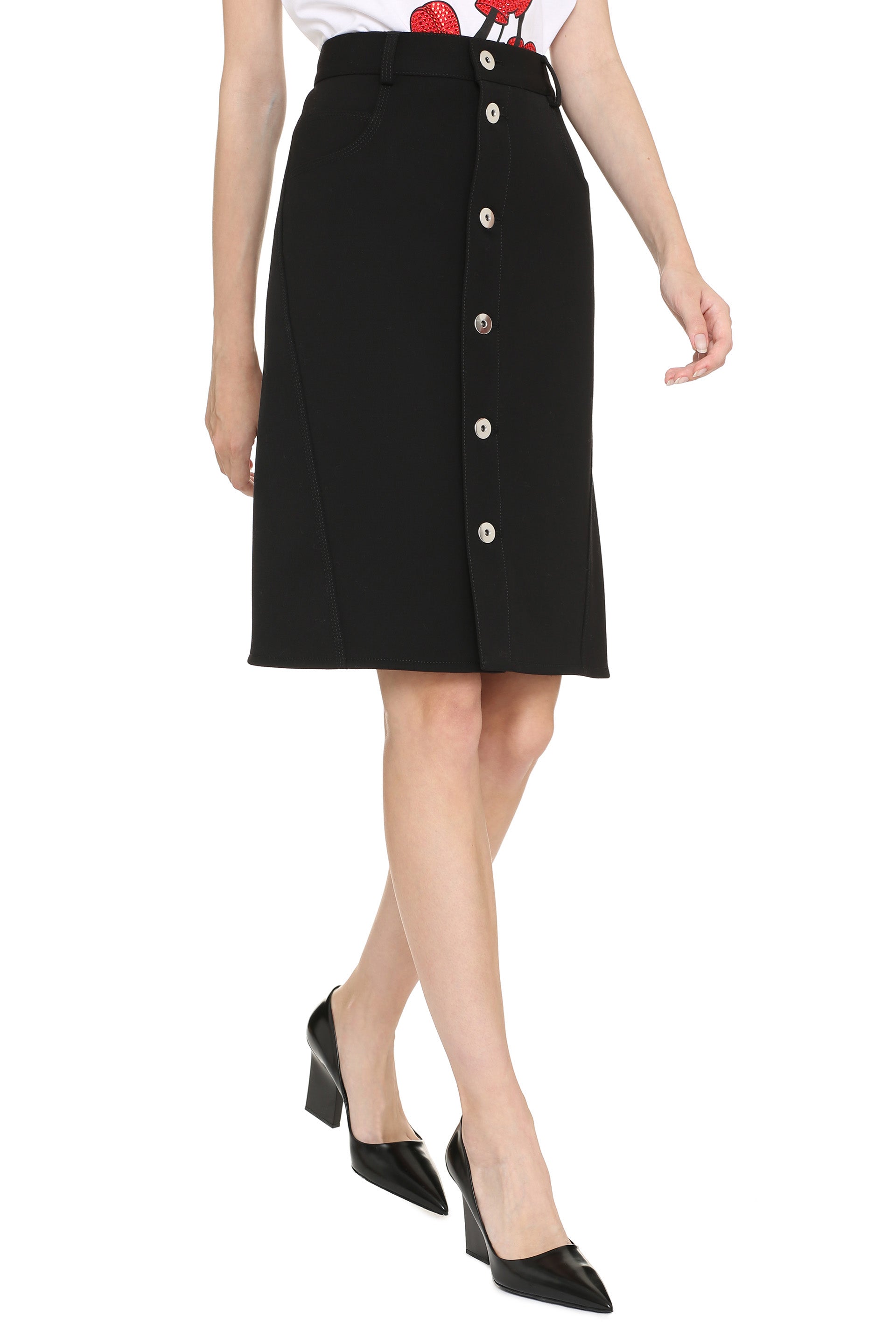 Stretch wool skirt