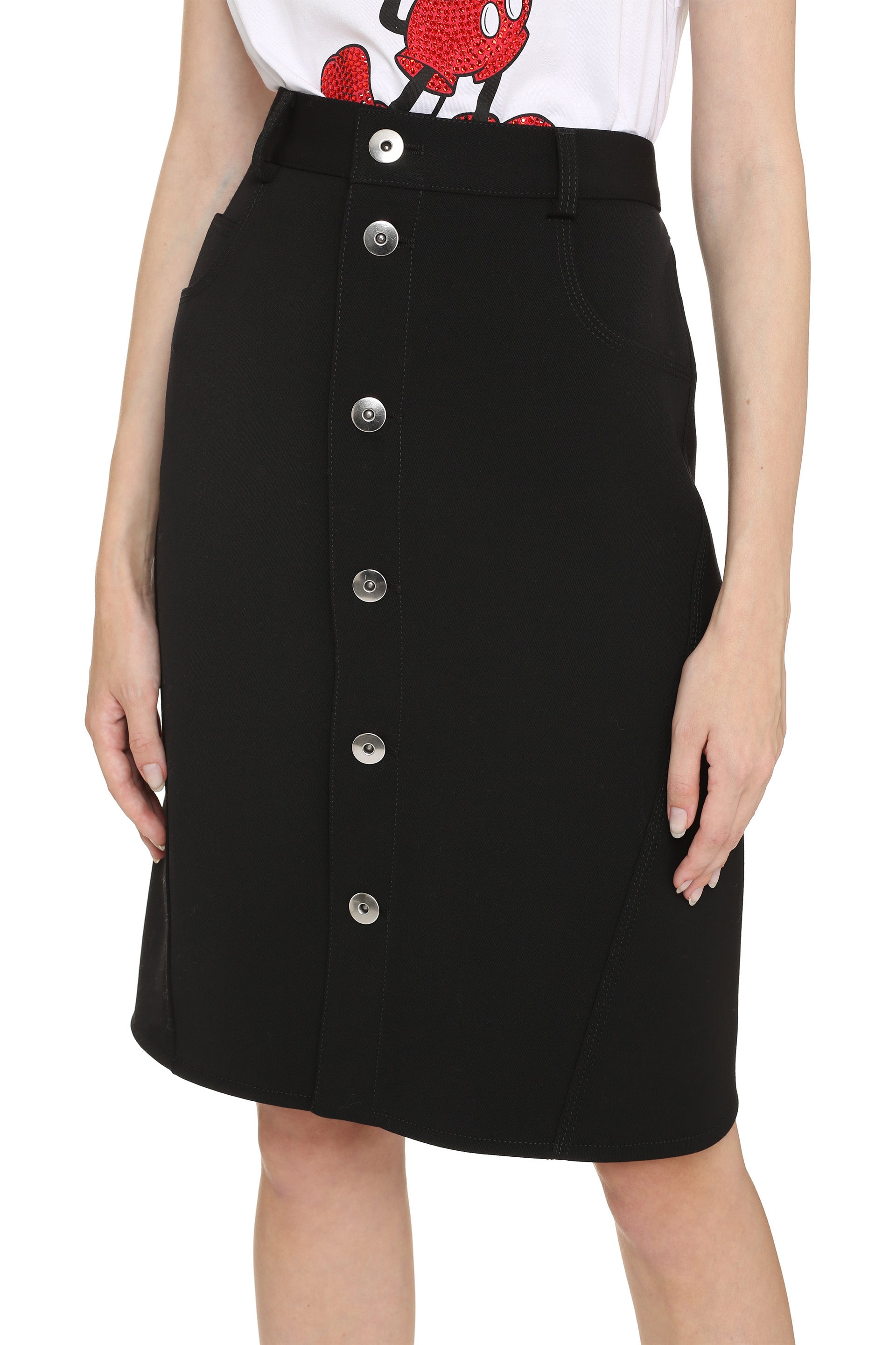 Stretch wool skirt