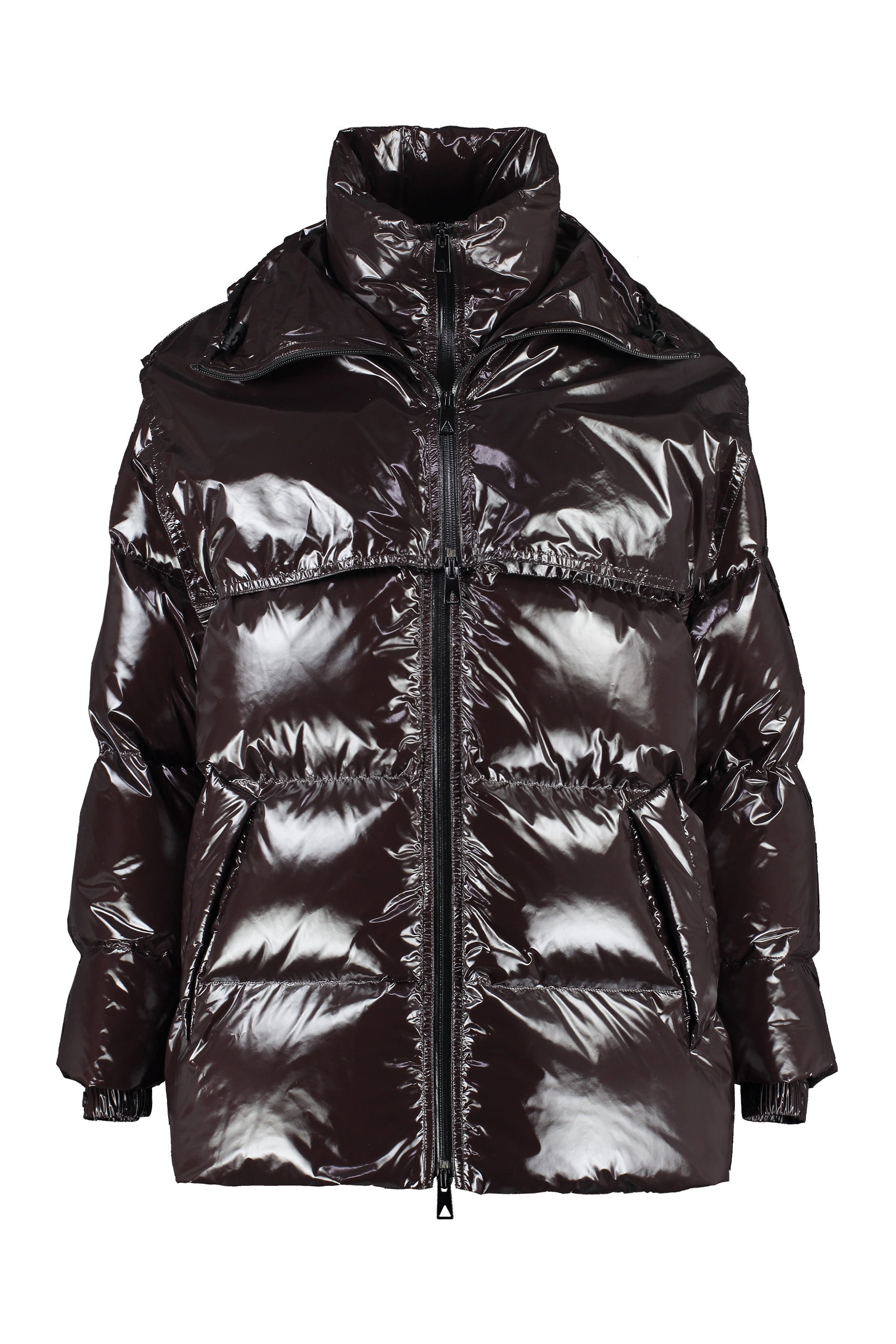 Glossy nylon down jacket