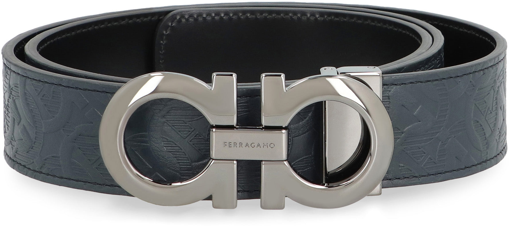 Logo buckle leather belt