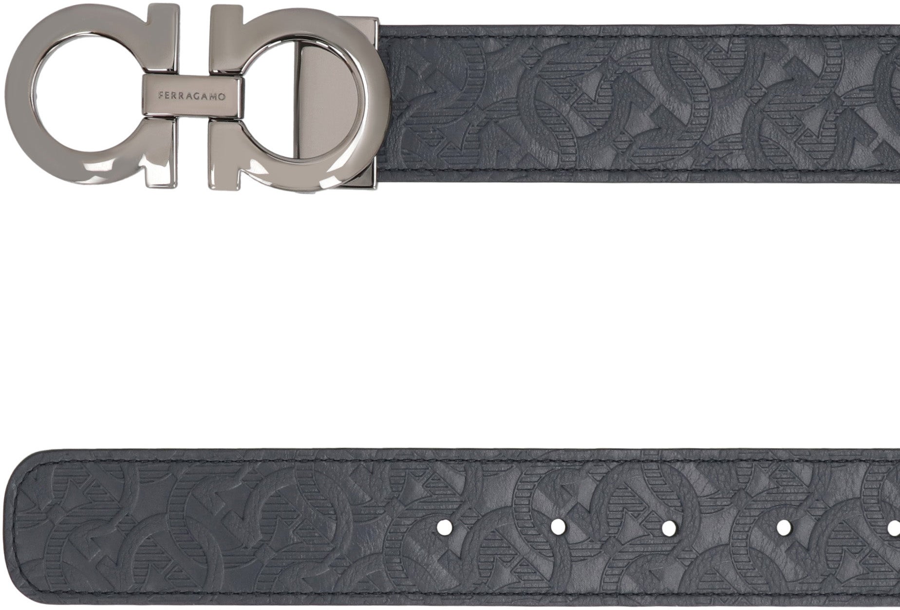 Logo buckle leather belt
