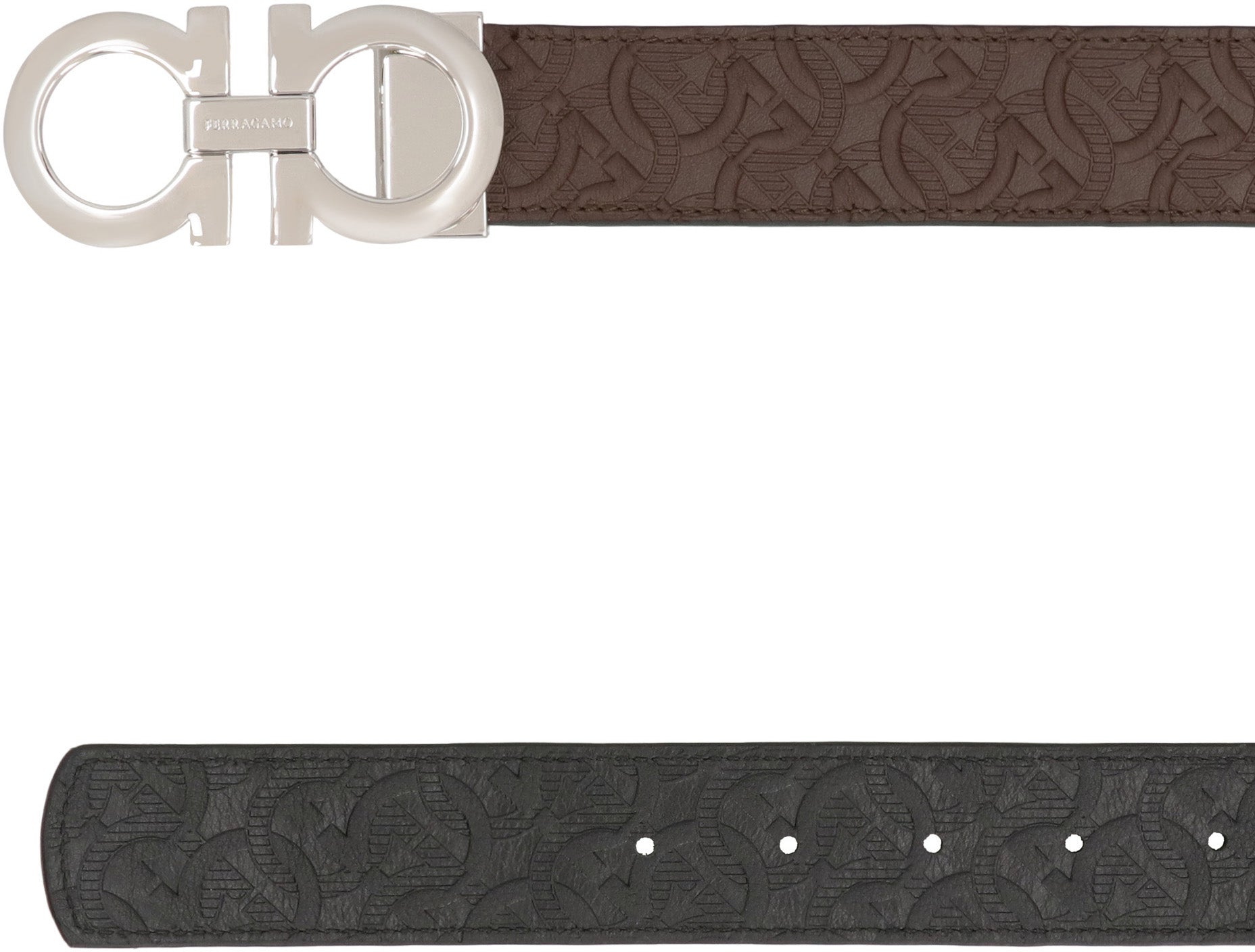 Gancini reversible leather belt