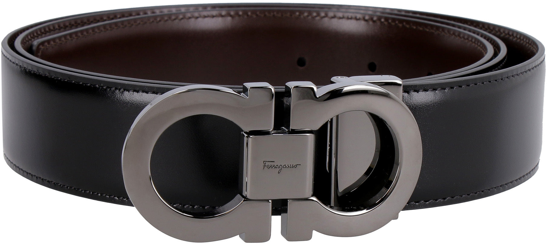 Gancini Reversible leather belt