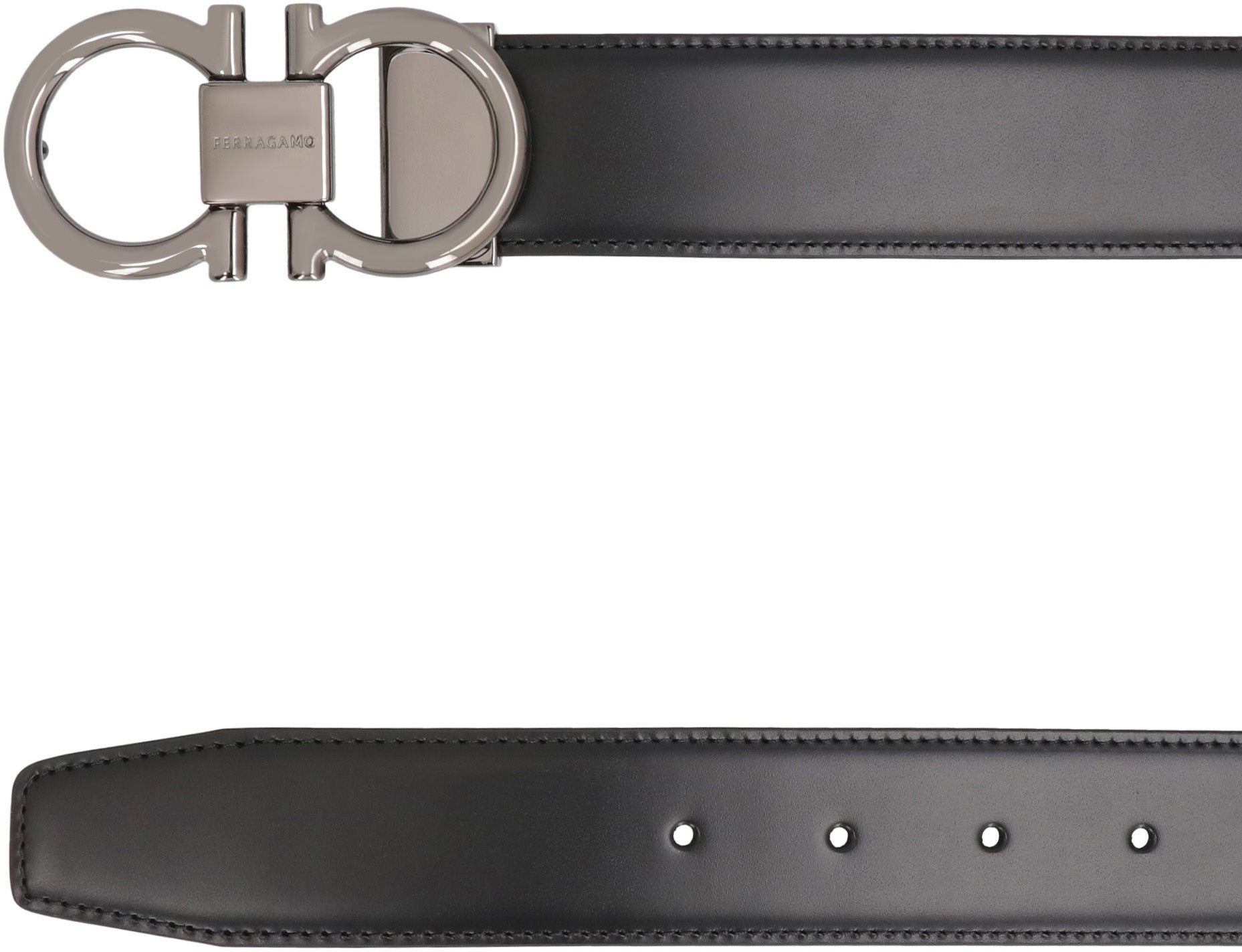 Logo buckle leather belt