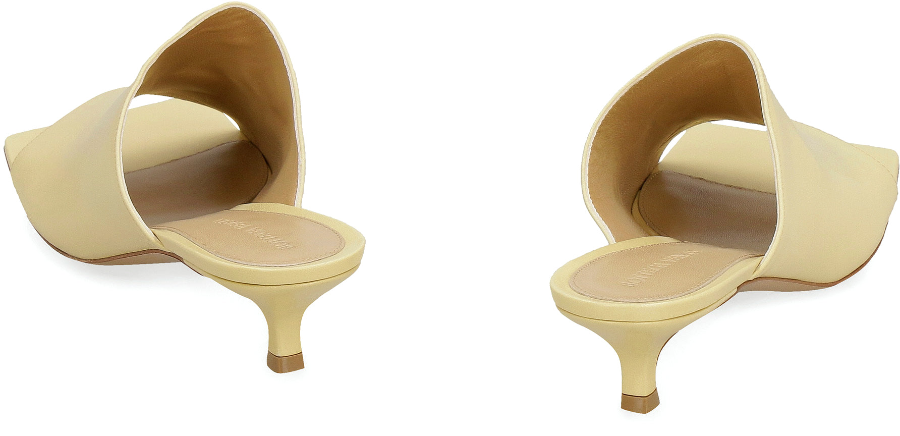 Stretch leather mules