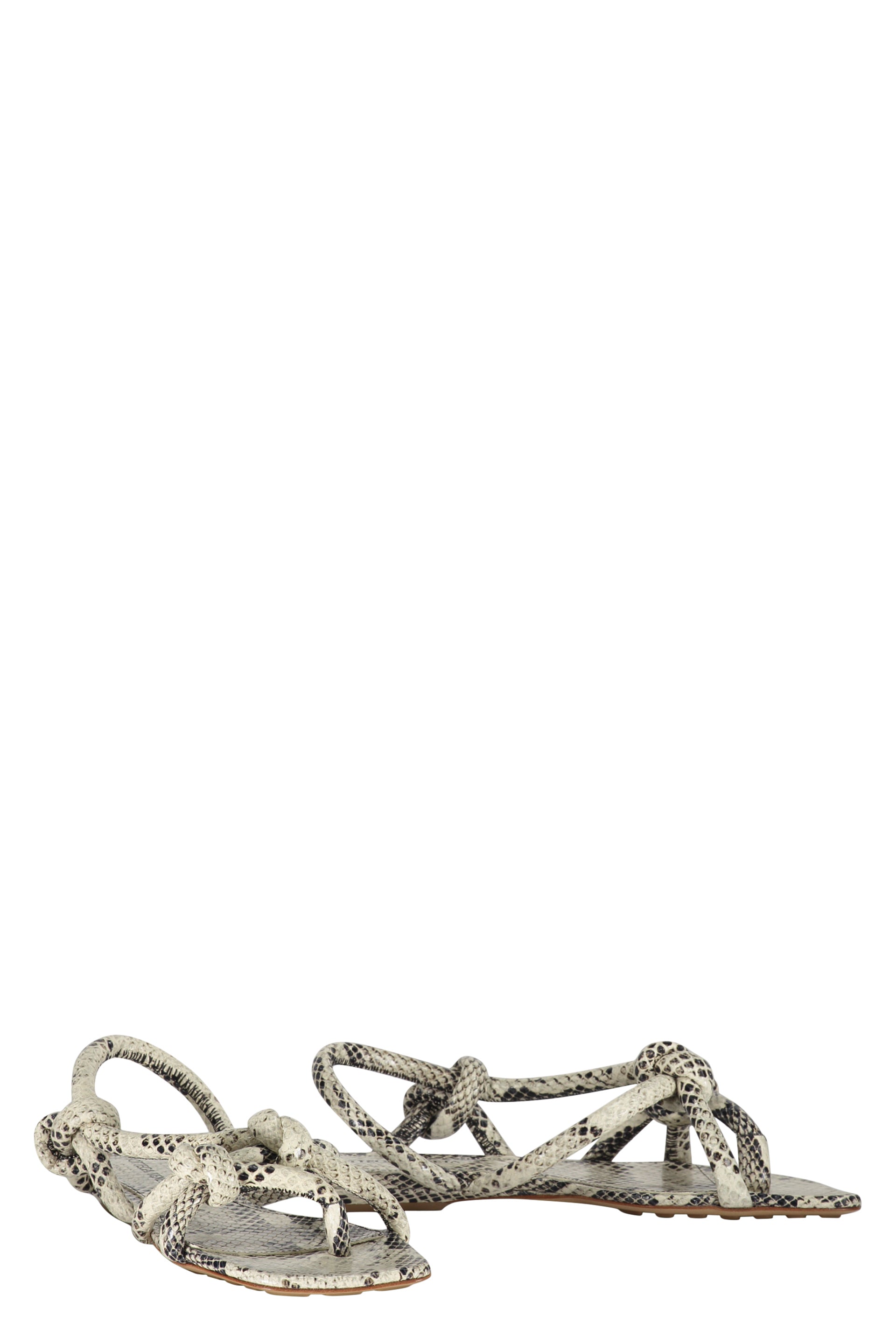 Jimbo Snakeskin print leather sandals