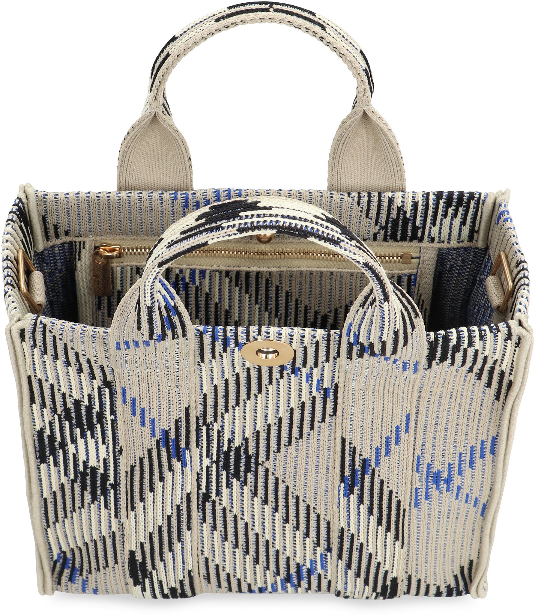 Check motif mini tote bag