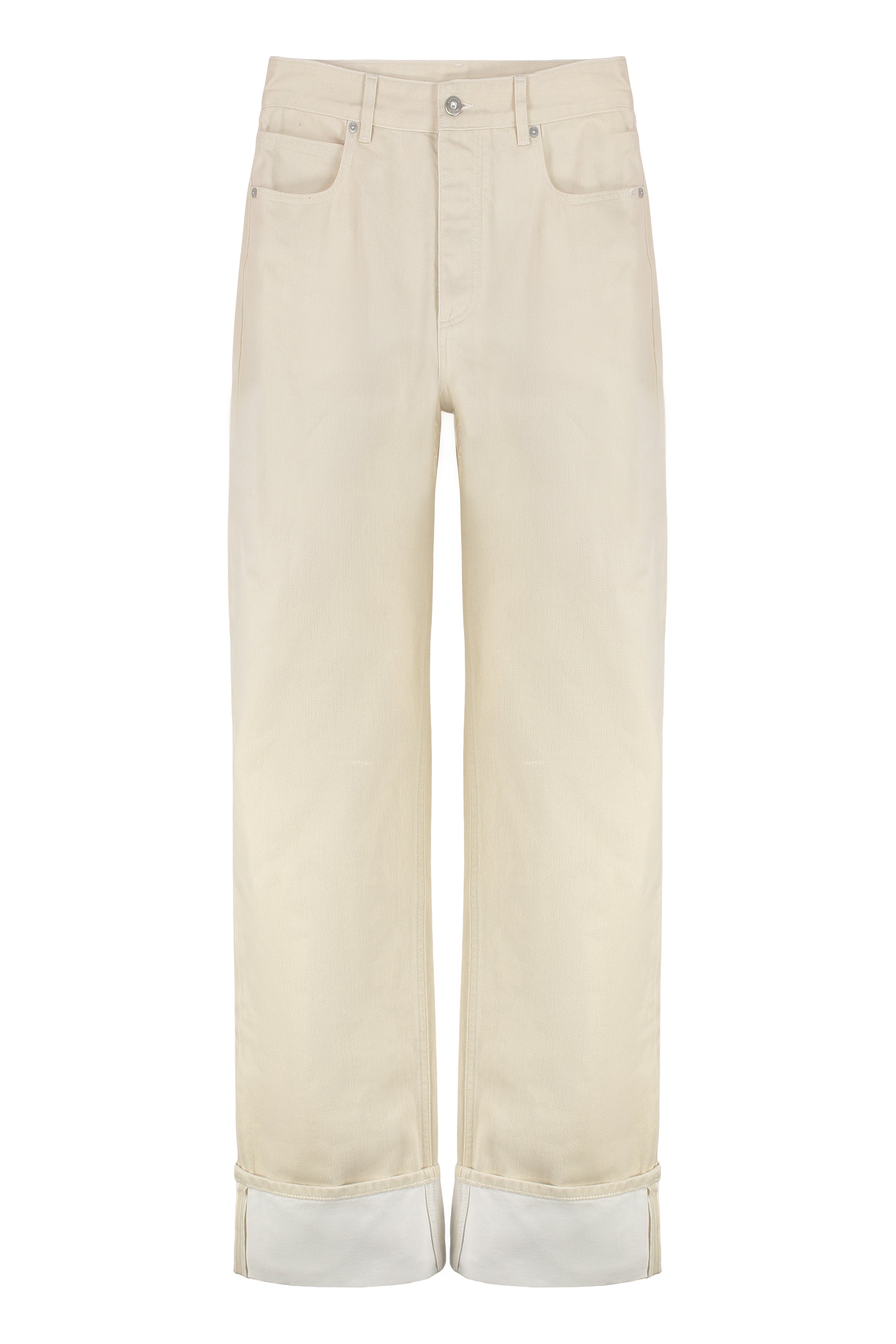Wide leg jeans with cuffs