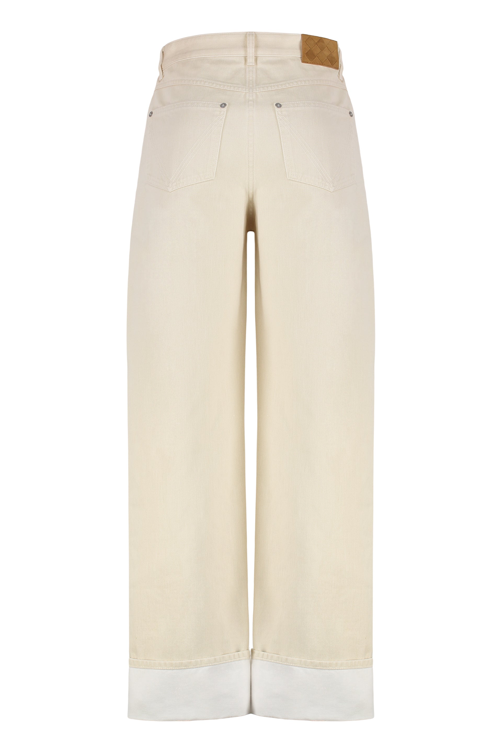 Wide leg jeans with cuffs