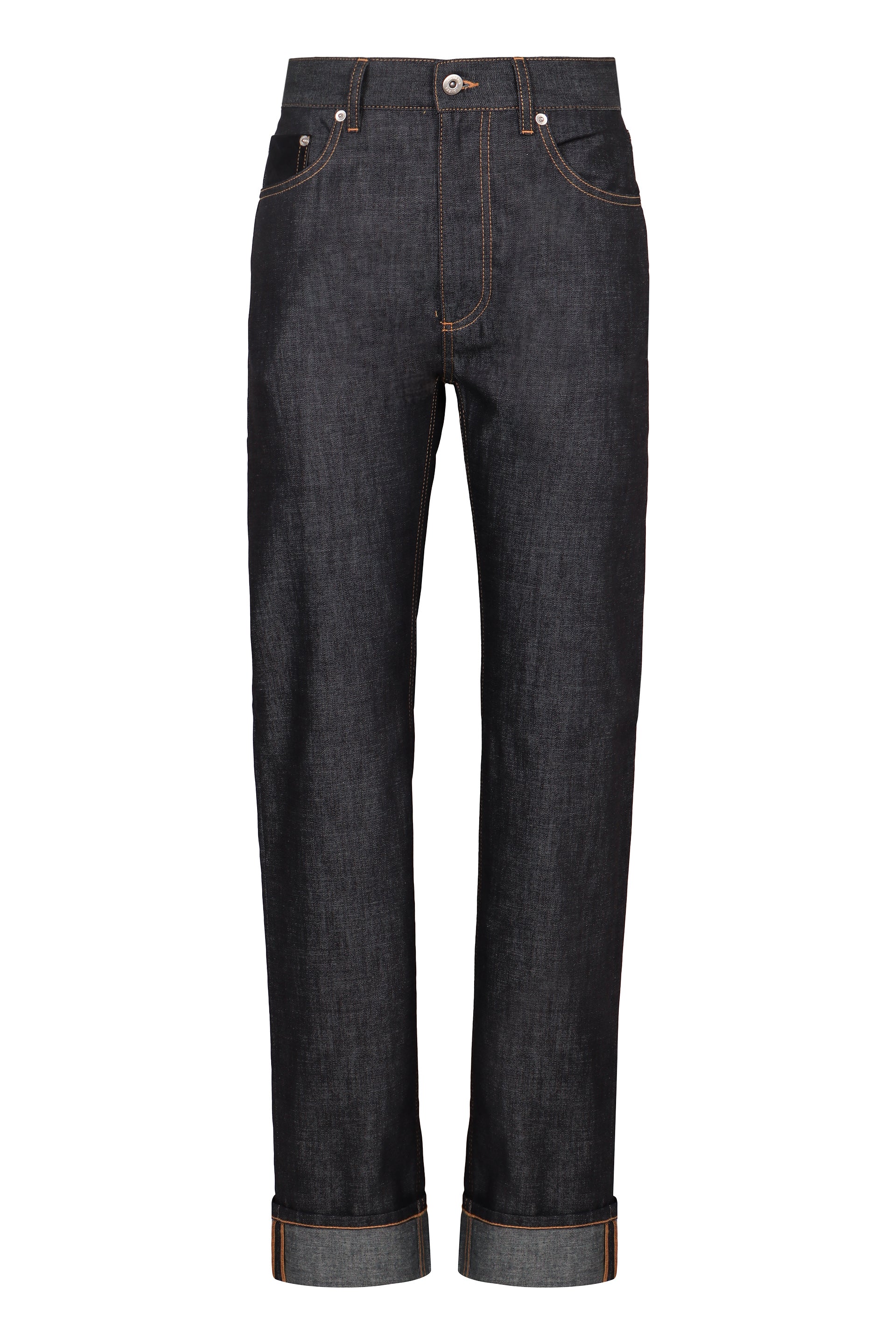 5-pocket straight-leg jeans