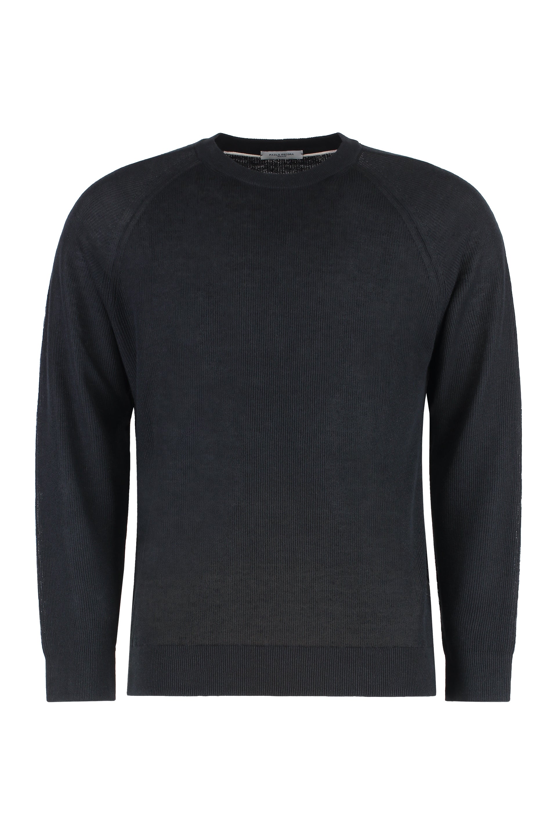Linen-cotton crew-neck sweater