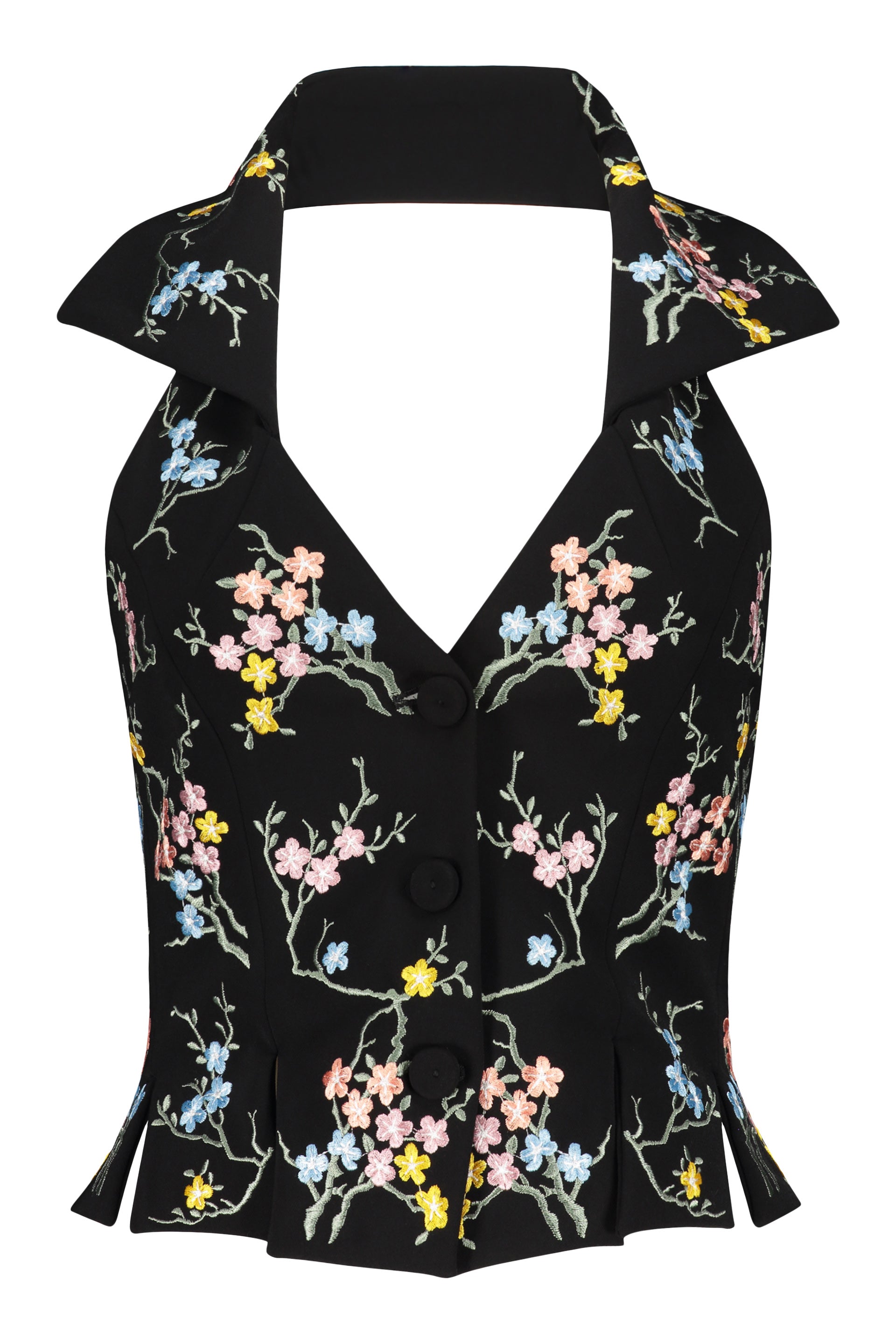 Floral embroidery top