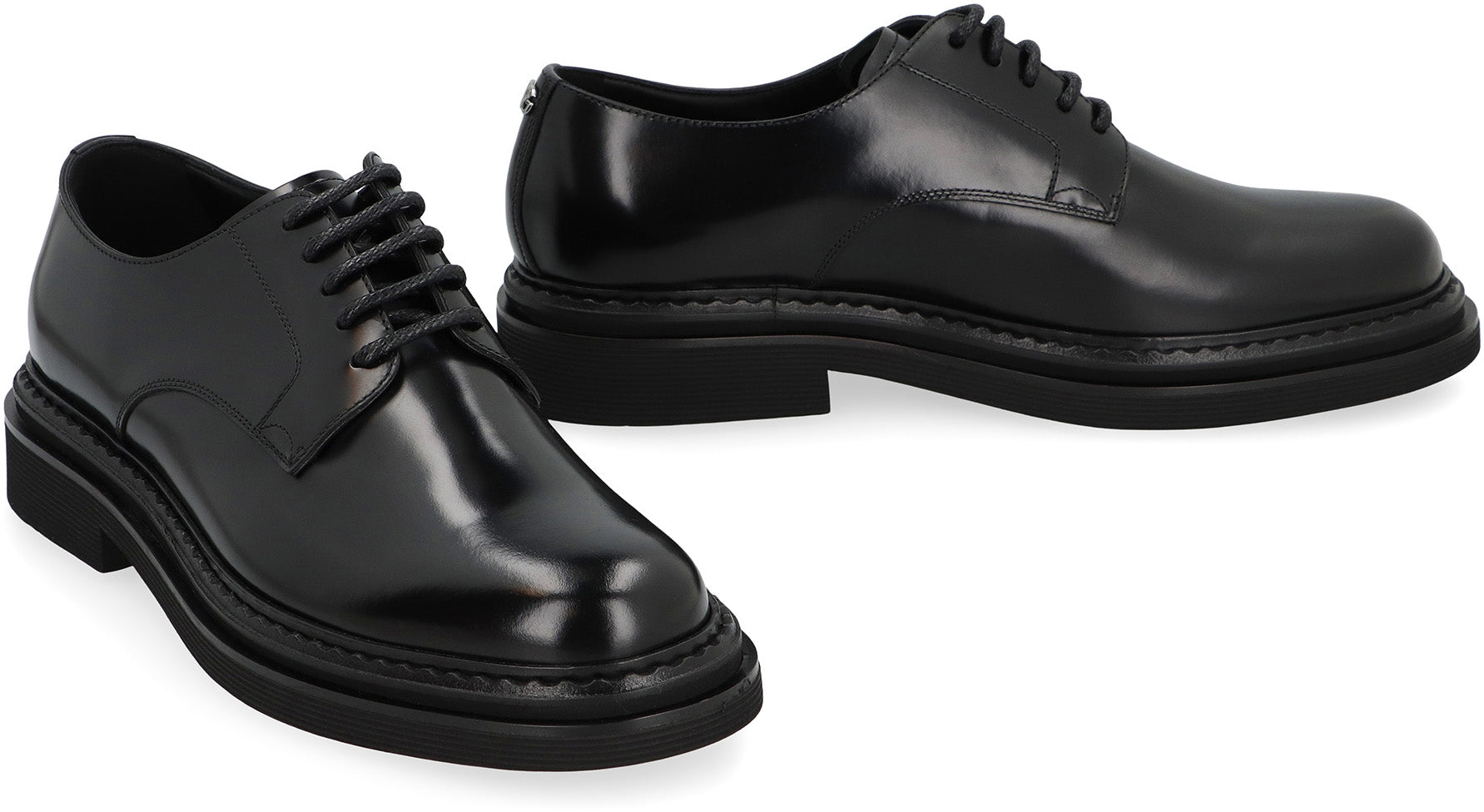 Leather lace-up derby shoes