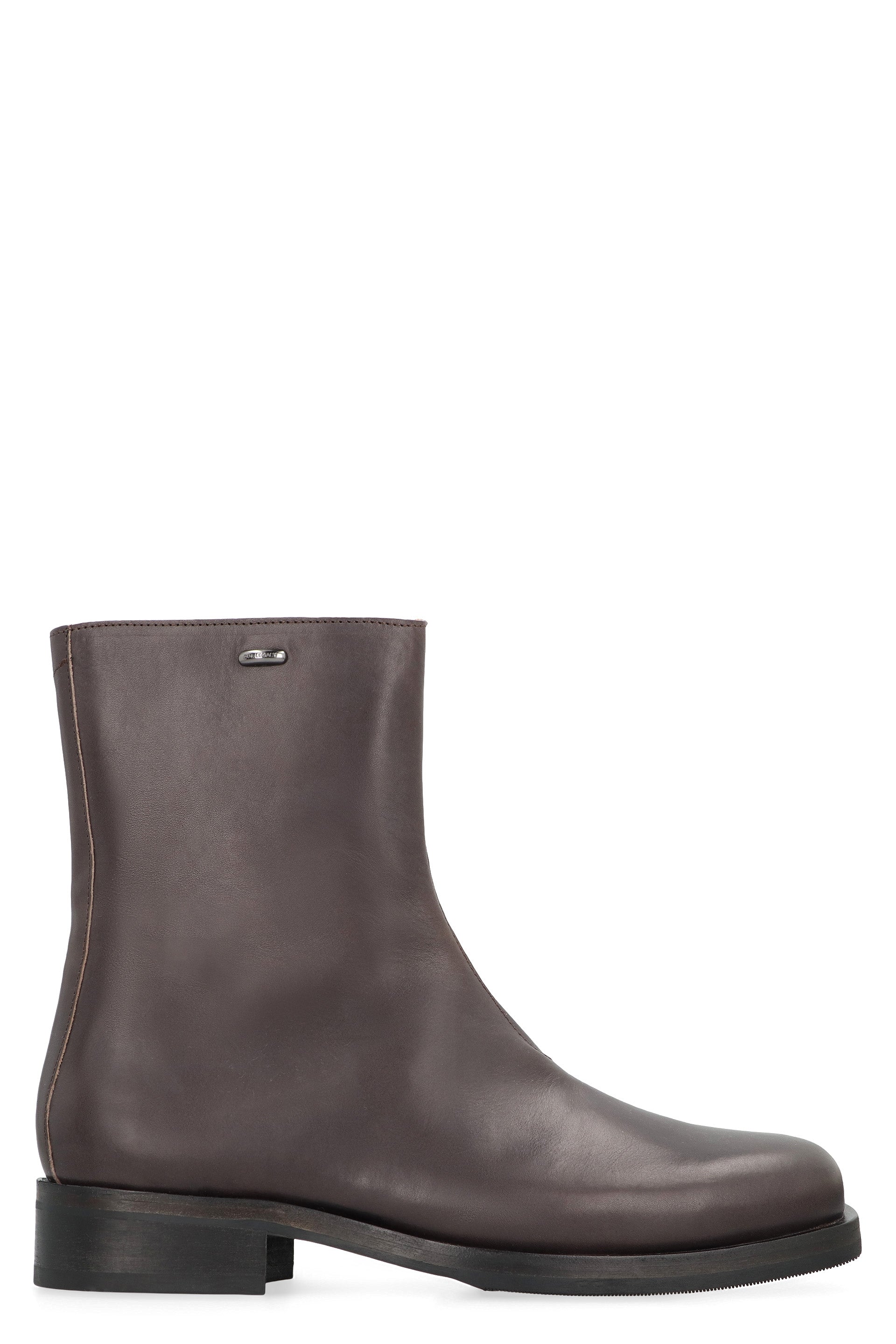 Brown leather boots truck